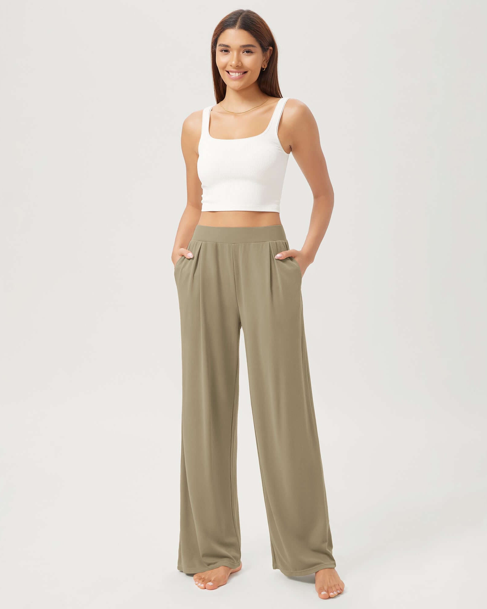 29 Drapey Soft WideHigh Waist Lounge Pants with Pockets - ododos