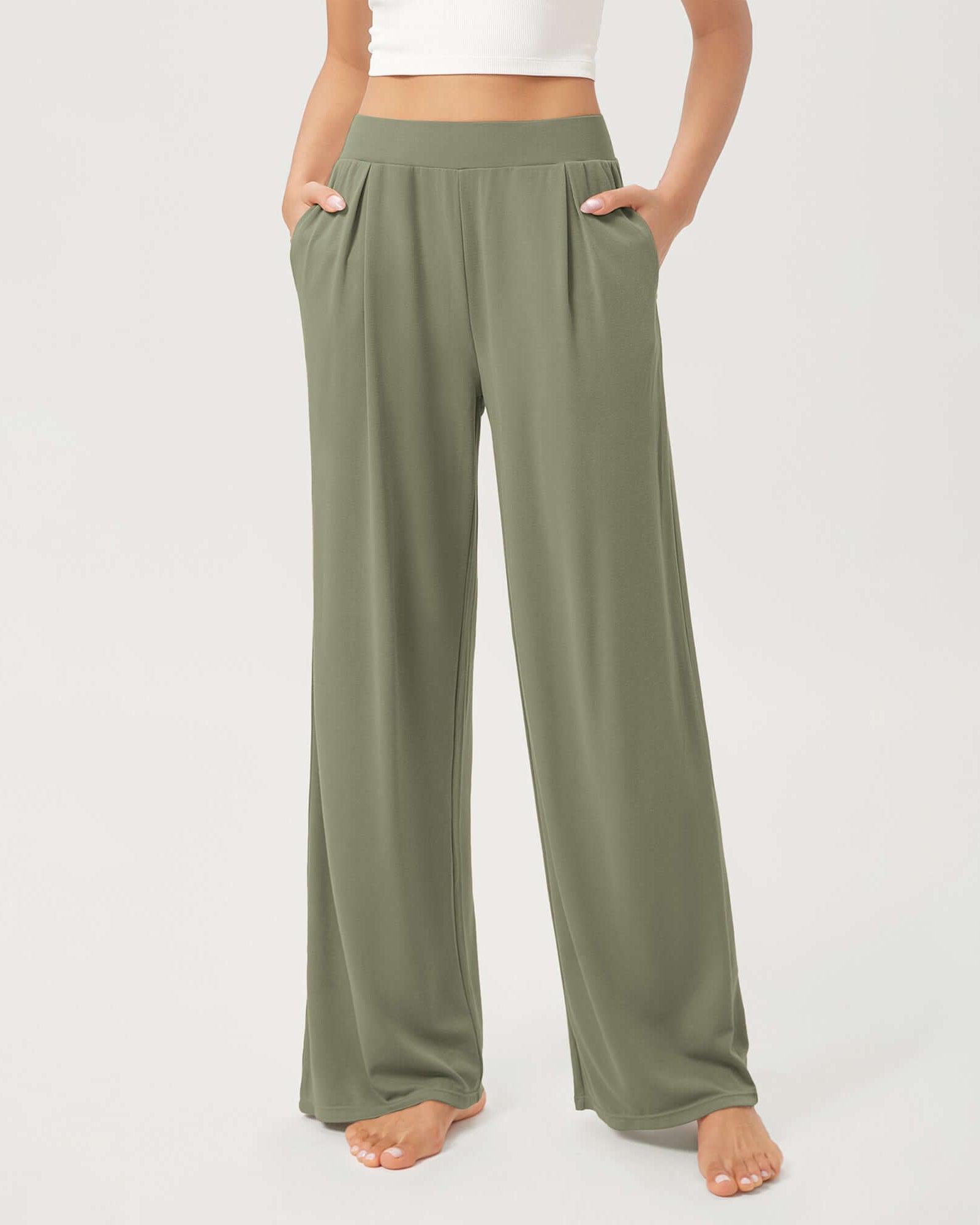 29 Drapey Soft WideHigh Waist Lounge Pants with Pockets - ododos