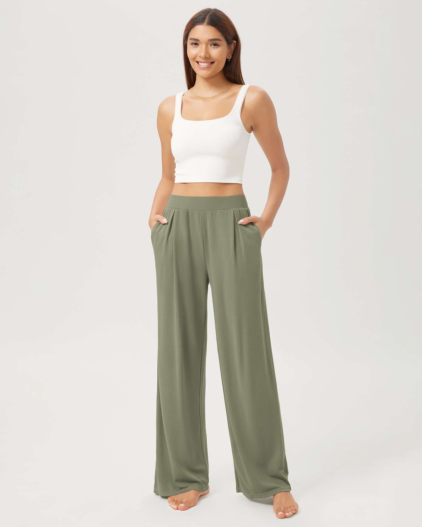 29 Drapey Soft WideHigh Waist Lounge Pants with Pockets - ododos