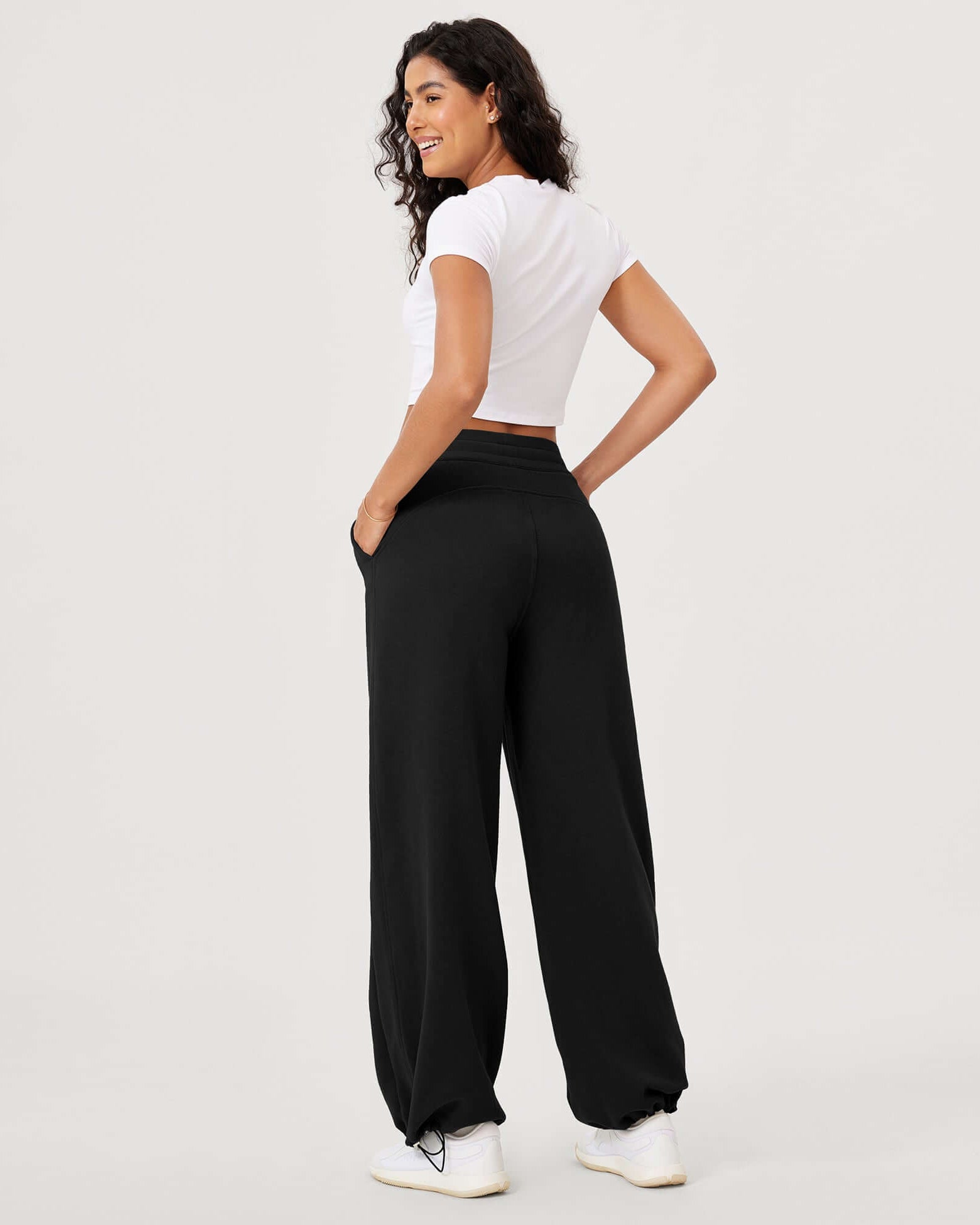 Fleece Lined Mid-Rise Relaxed Pull-On Jogger Pant with Pockets - ododos