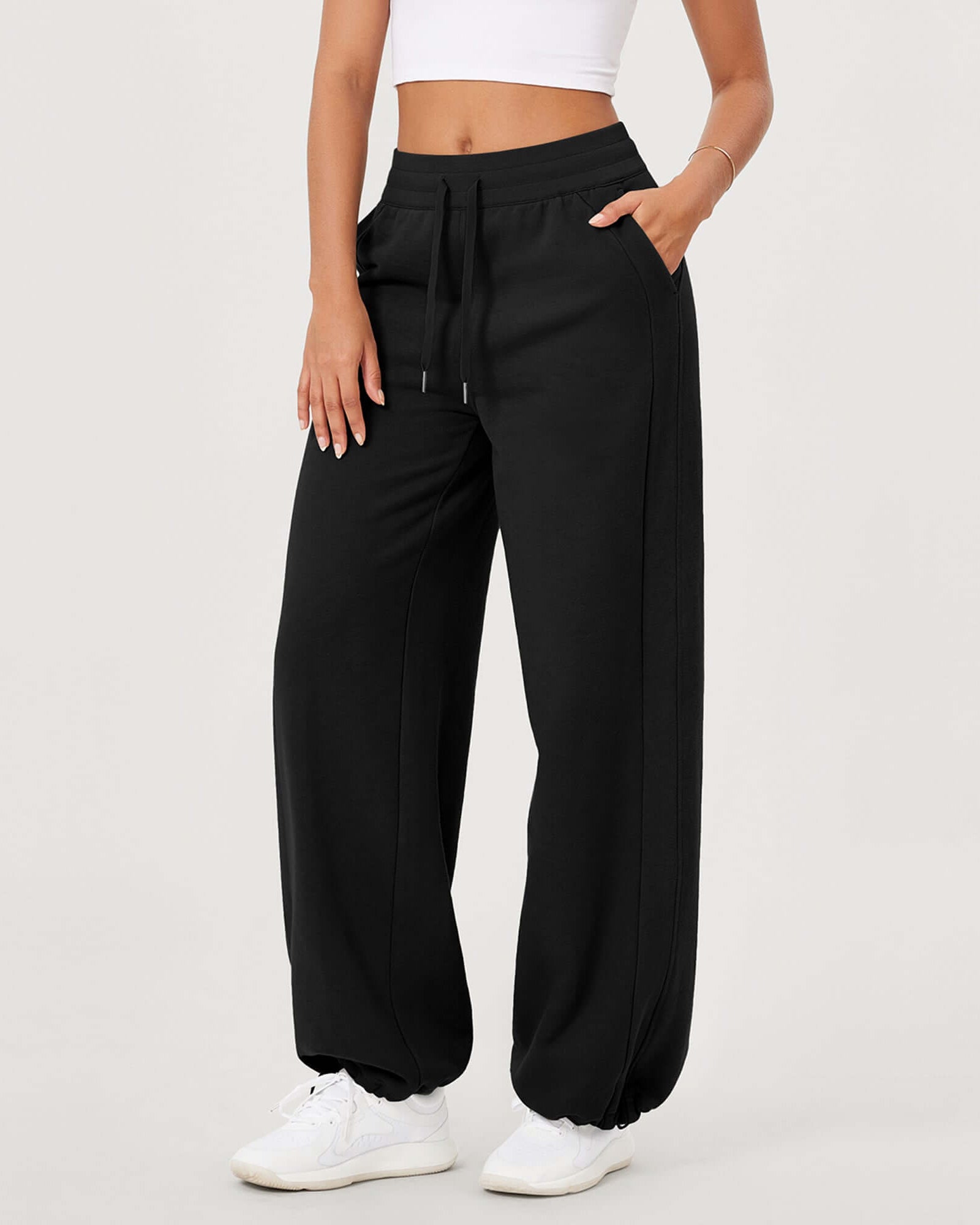 Fleece Lined Mid-Rise Relaxed Pull-On Jogger Pant with Pockets - ododos