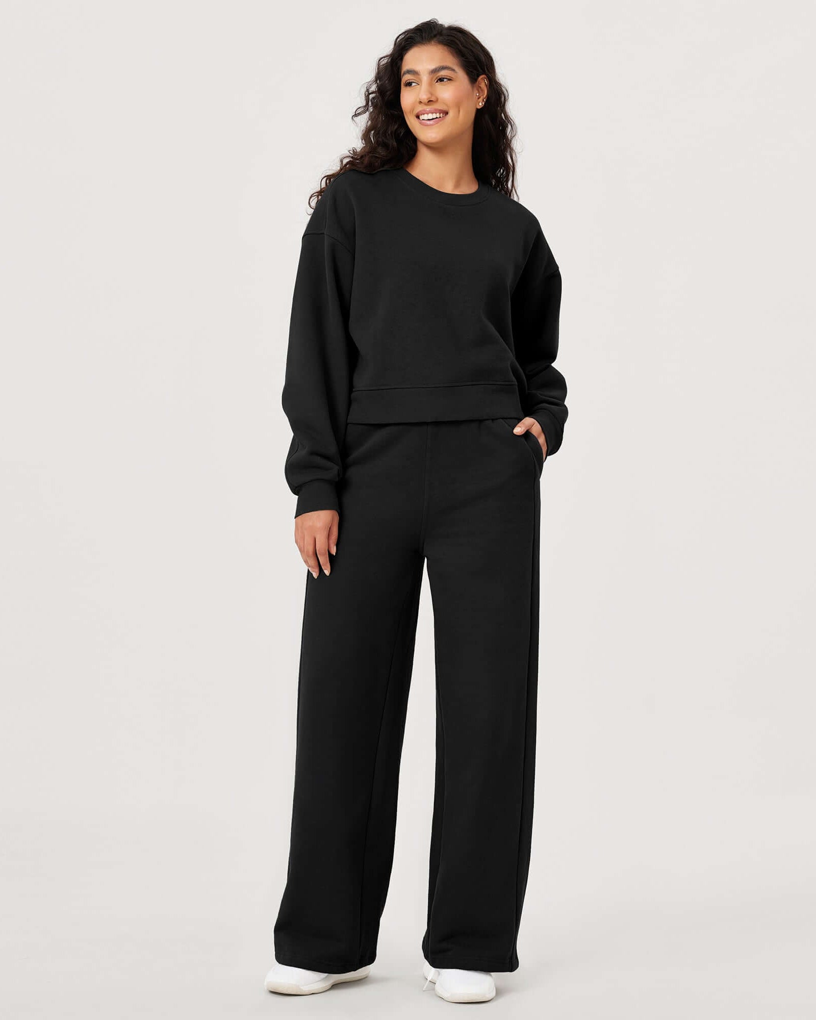 Fleece Lined Mid-Rise Relaxed Pull-On Jogger Pant with Pockets - ododos