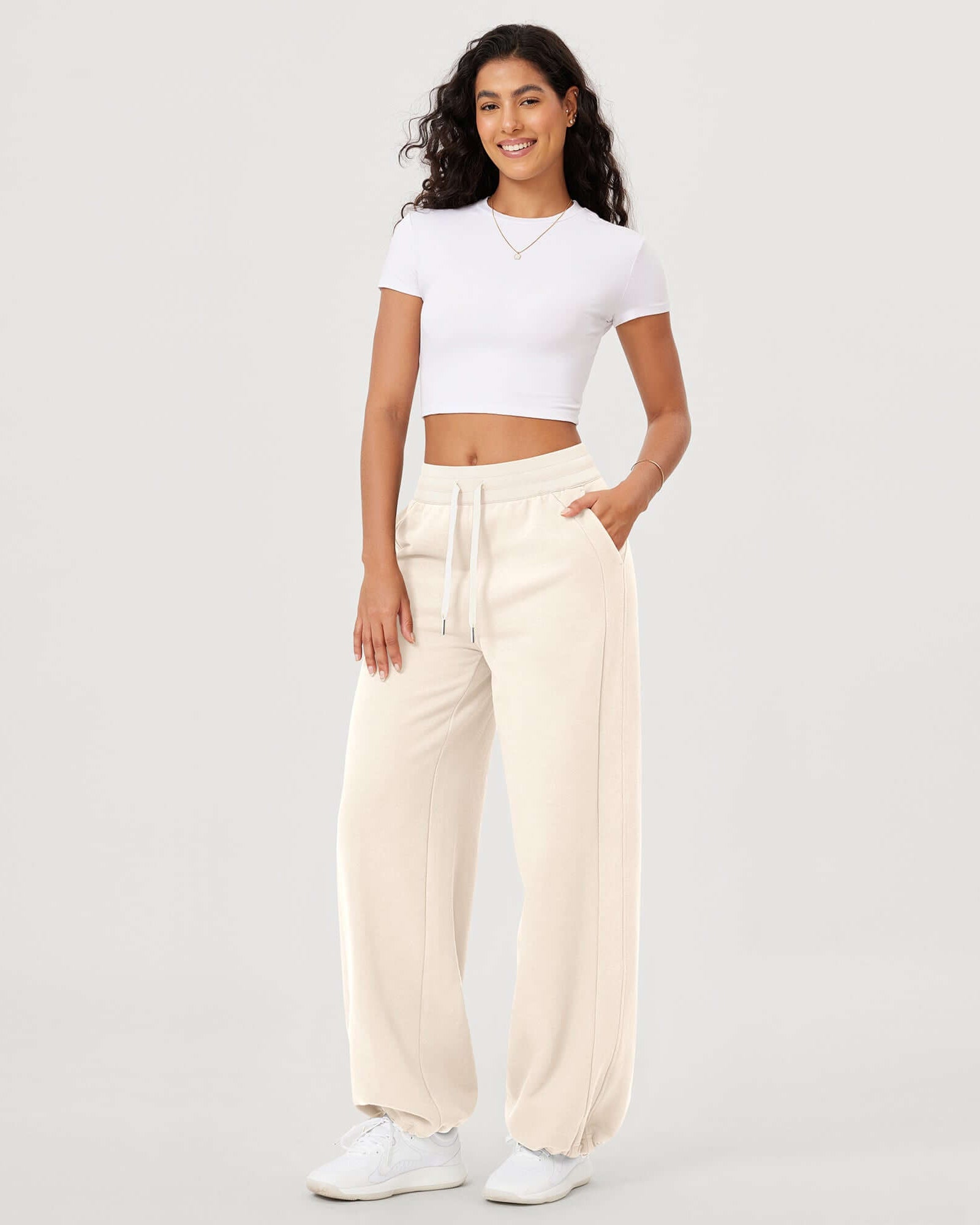 Fleece Lined Mid-Rise Relaxed Pull-On Jogger Pant with Pockets - ododos