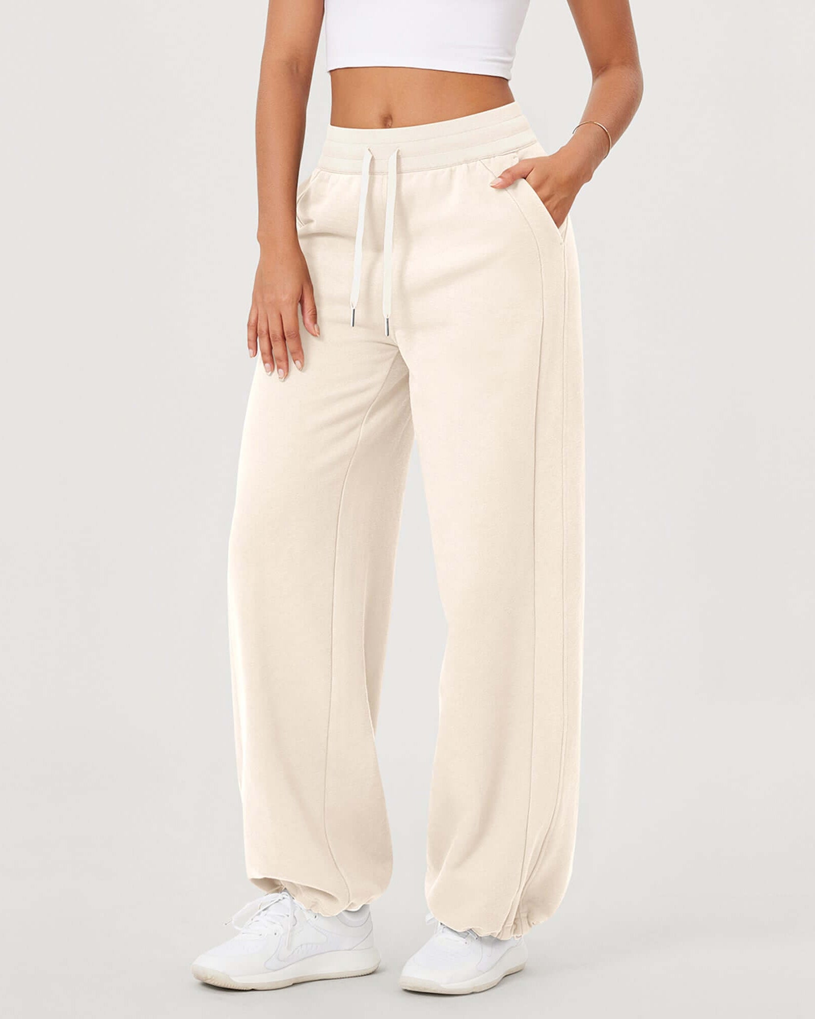 Fleece Lined Mid-Rise Relaxed Pull-On Jogger Pant with Pockets - ododos
