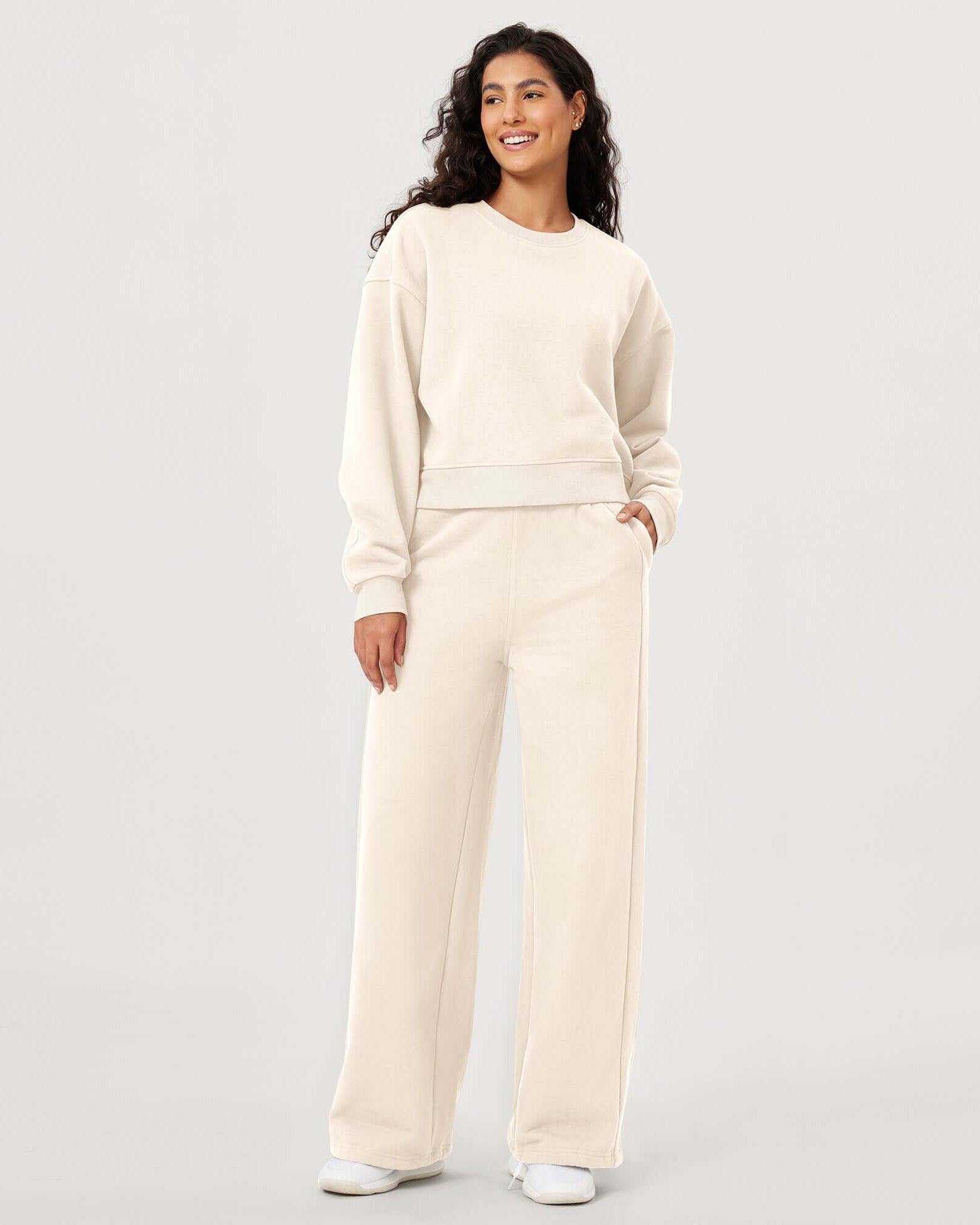 Fleece Lined Mid-Rise Relaxed Pull-On Jogger Pant with Pockets - ododos