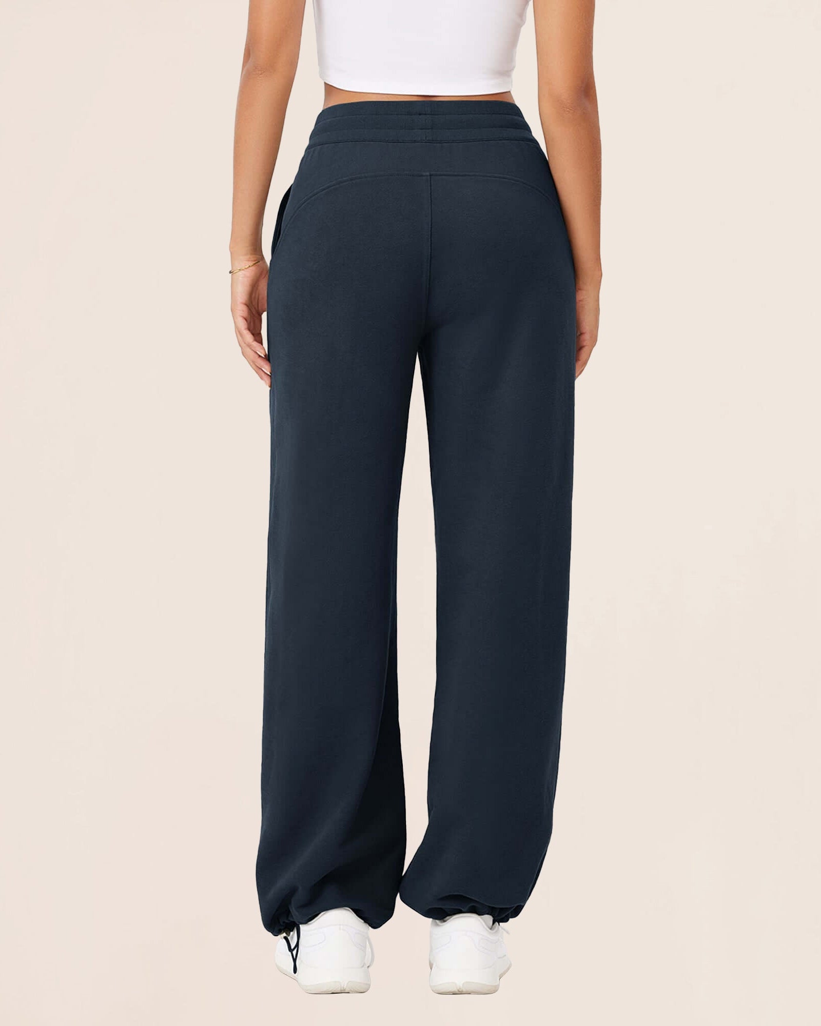 Fleece Lined Mid-Rise Relaxed Pull-On Jogger Pant with Pockets - ododos