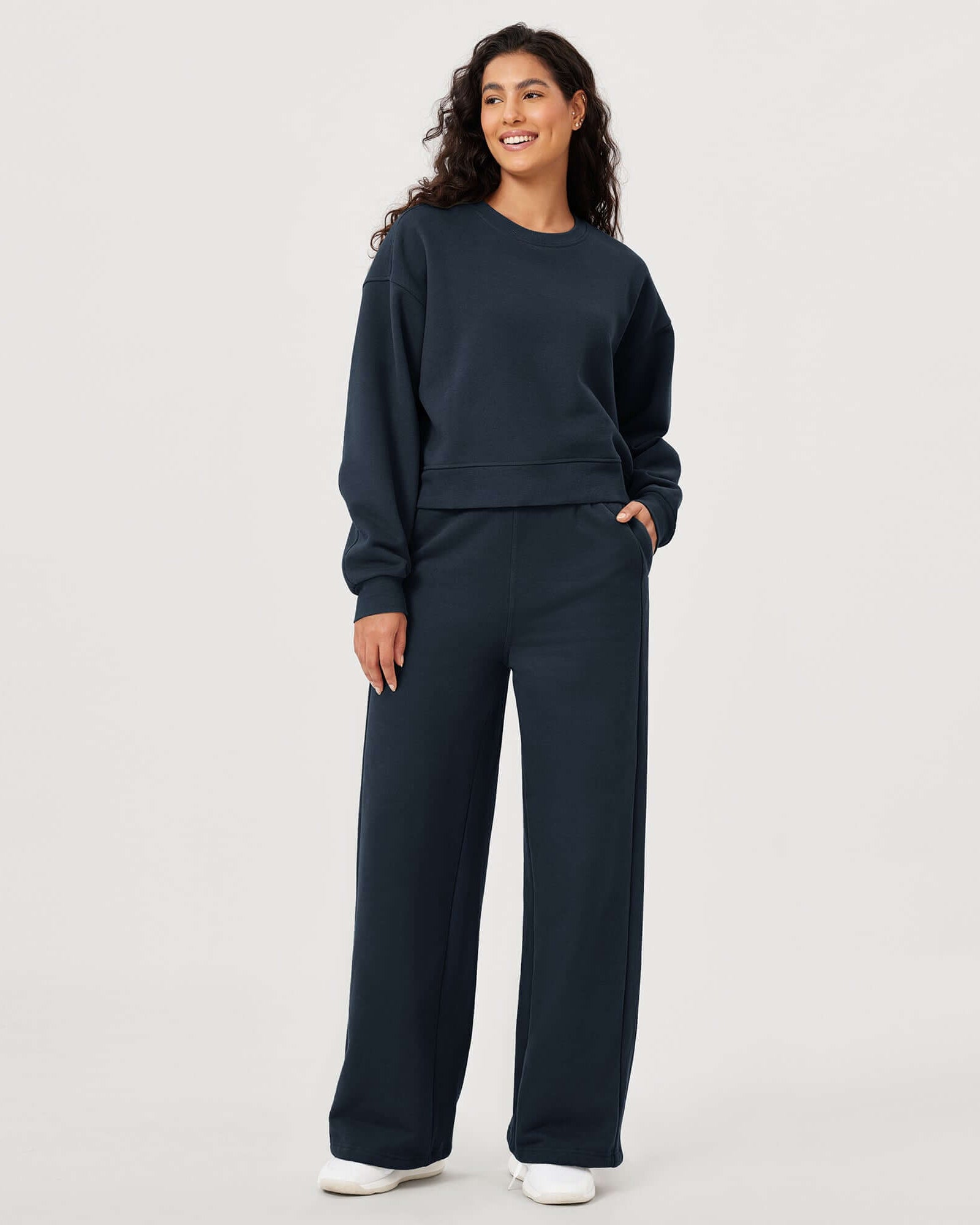 Fleece Lined Mid-Rise Relaxed Pull-On Jogger Pant with Pockets - ododos