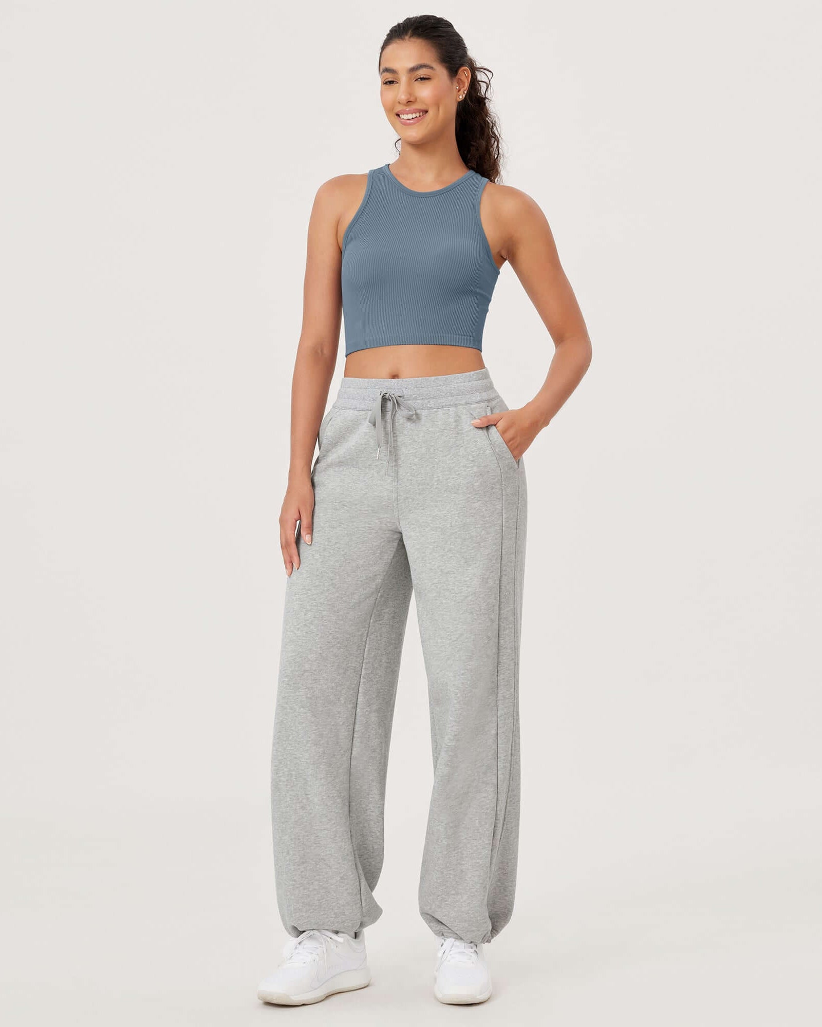 Fleece Lined Mid-Rise Relaxed Pull-On Jogger Pant with Pockets - ododos