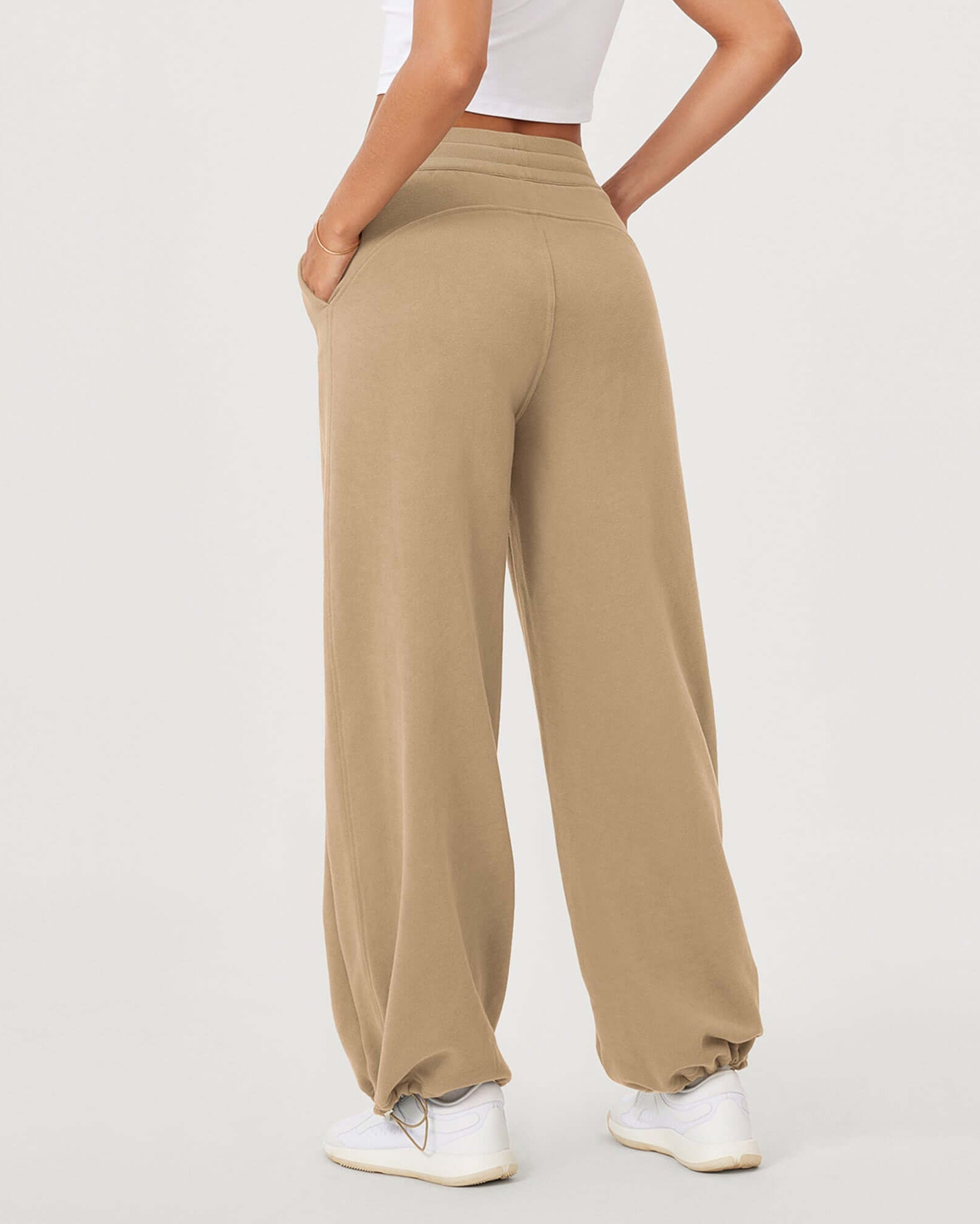 Fleece Lined Mid-Rise Relaxed Pull-On Jogger Pant with Pockets - ododos