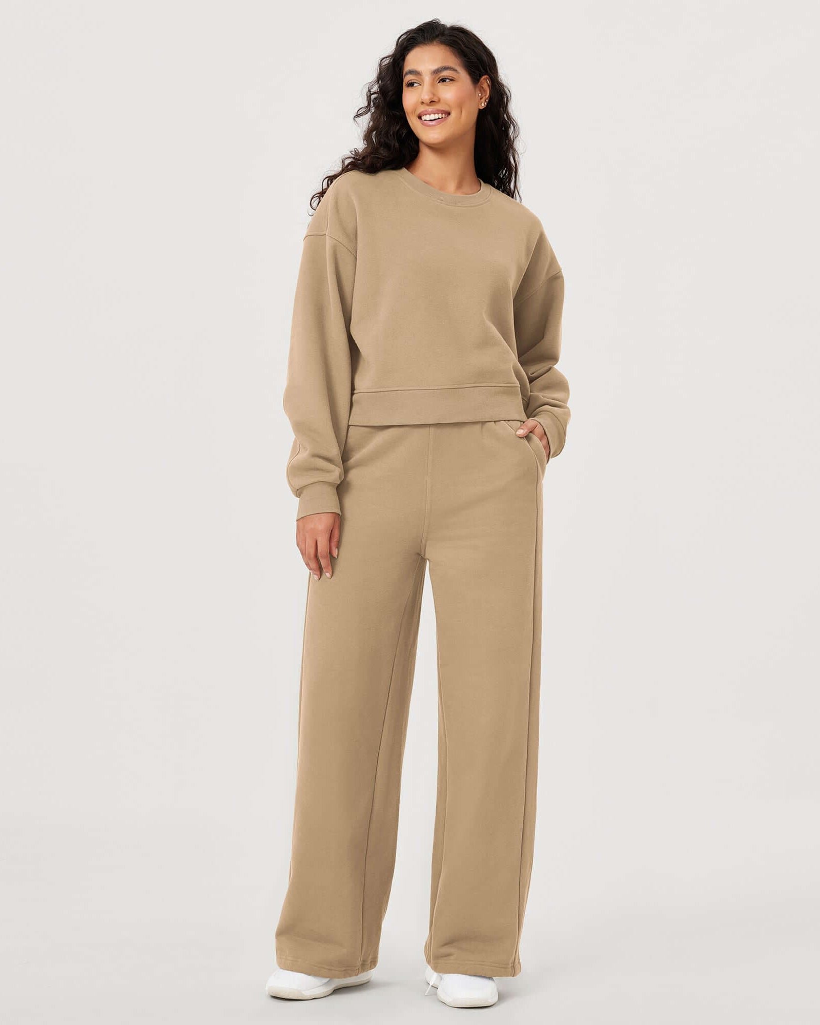 Fleece Lined Mid-Rise Relaxed Pull-On Jogger Pant with Pockets - ododos