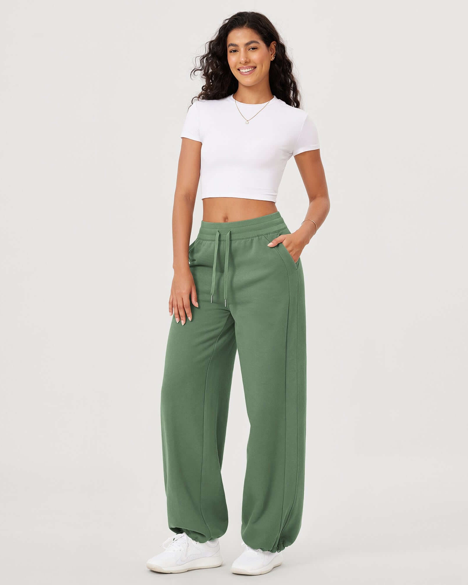 Fleece Lined Mid-Rise Relaxed Pull-On Jogger Pant with Pockets - ododos