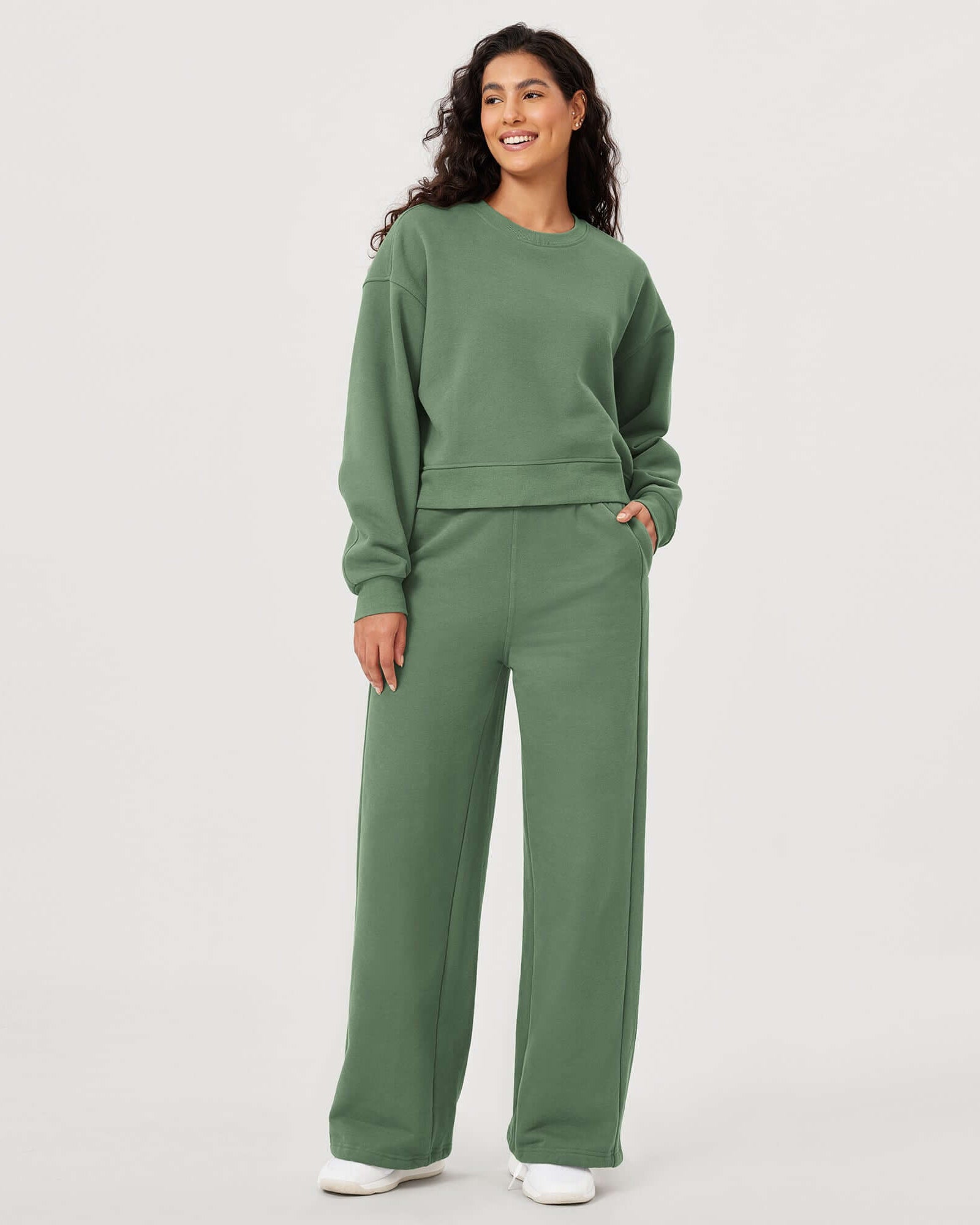 Fleece Lined Mid-Rise Relaxed Pull-On Jogger Pant with Pockets - ododos