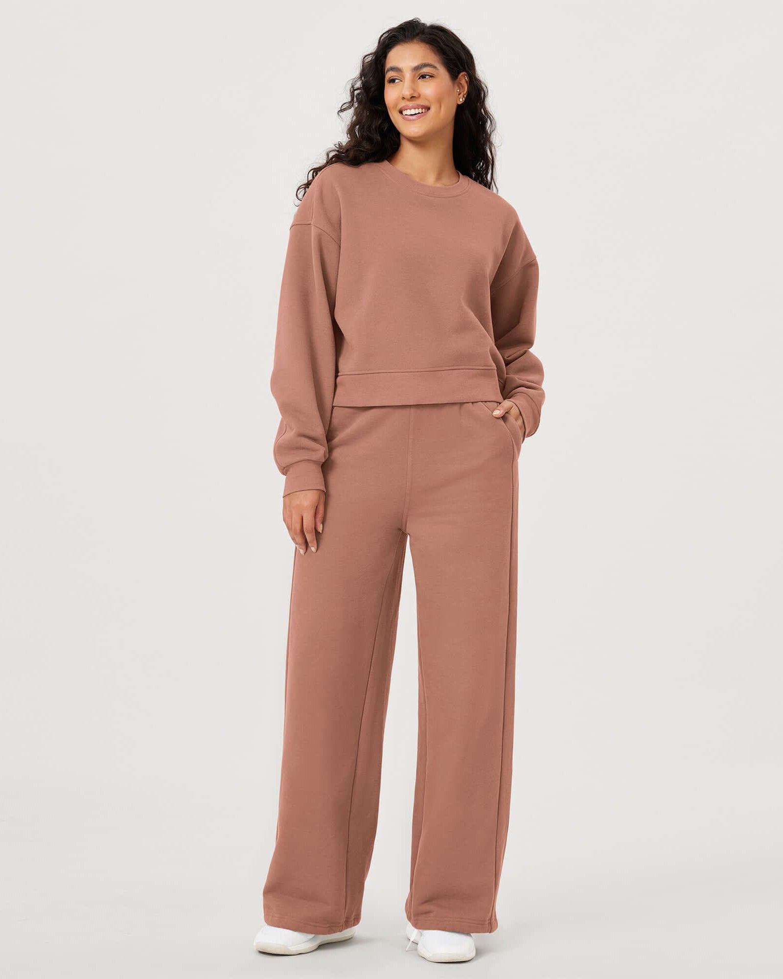 Fleece Lined Mid-Rise Relaxed Pull-On Jogger Pant with Pockets - ododos