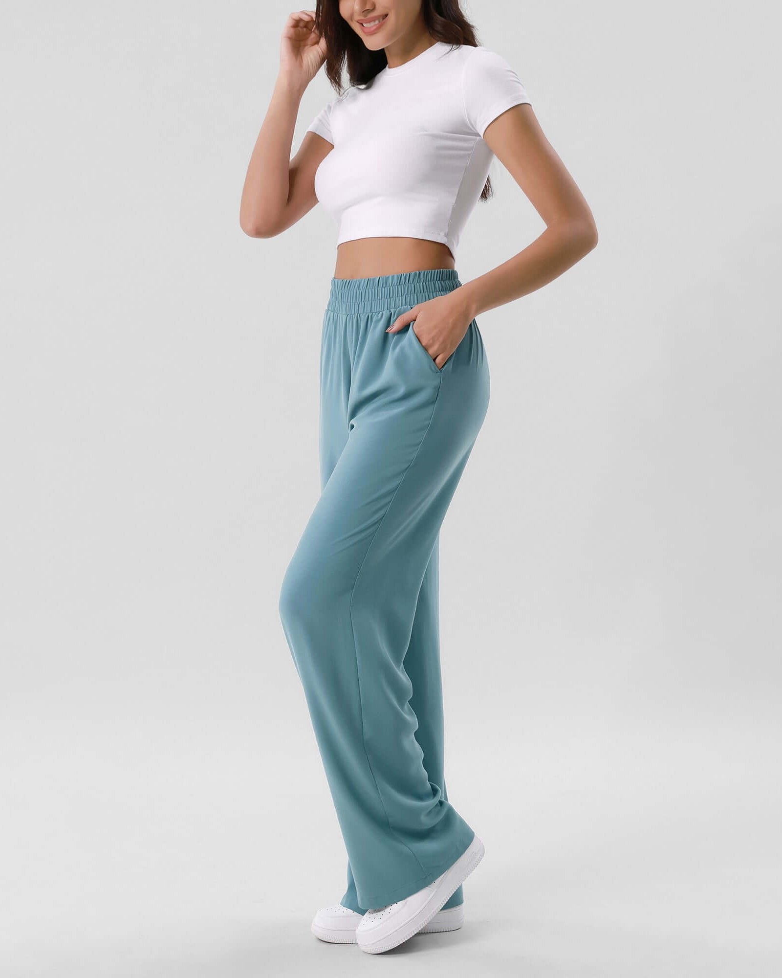 Chiffon Flowy Wide Leg Pants - ododos