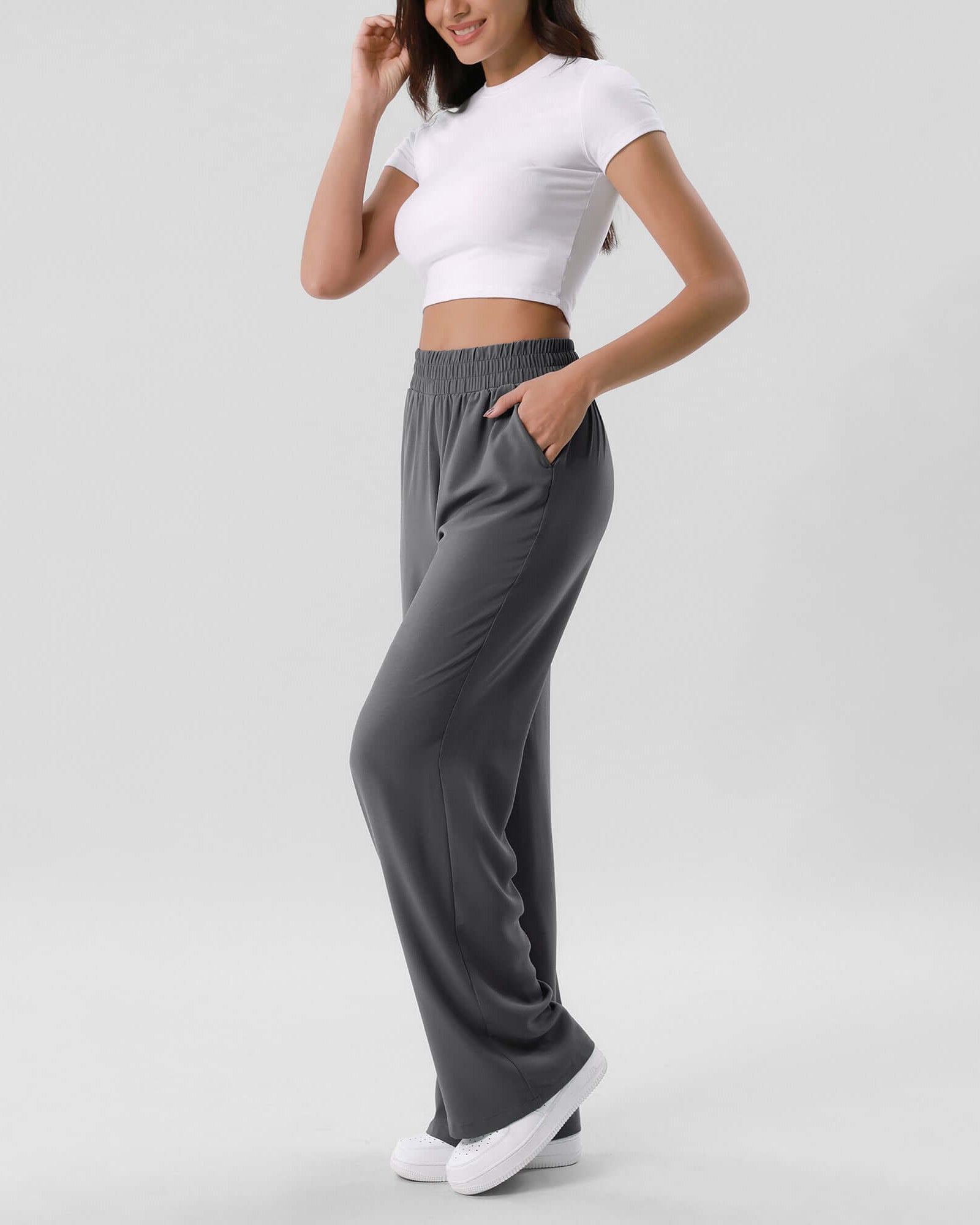 Chiffon Flowy Wide Leg Pants - ododos