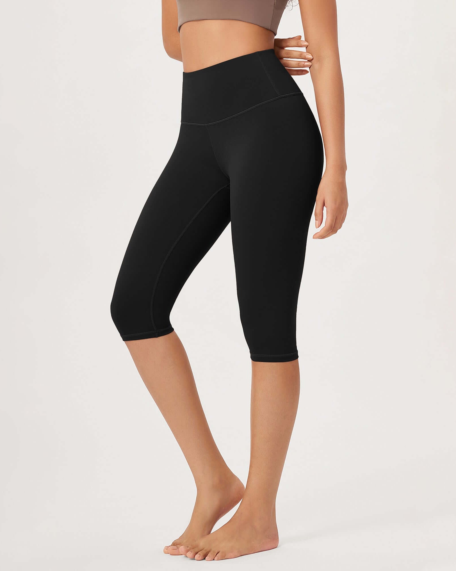 ODLEX 14 High Waist Knee Length Workout Athletic Running Capris Leggings - ododos