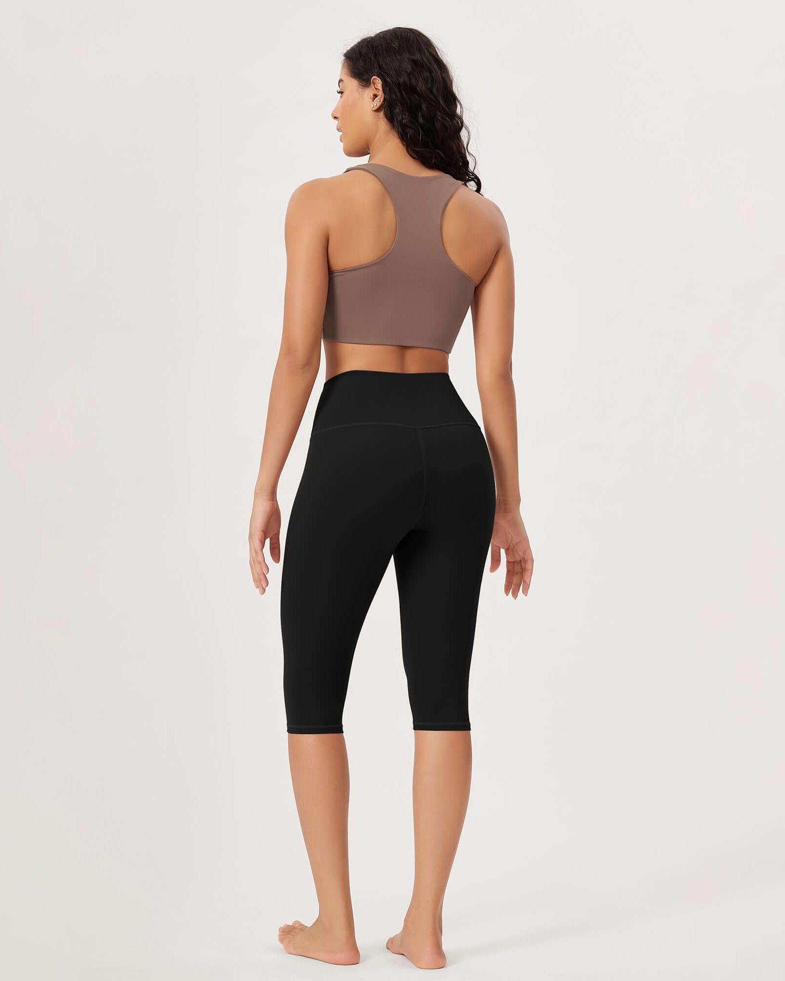 ODLEX 14 High Waist Knee Length Workout Athletic Running Capris Leggings - ododos