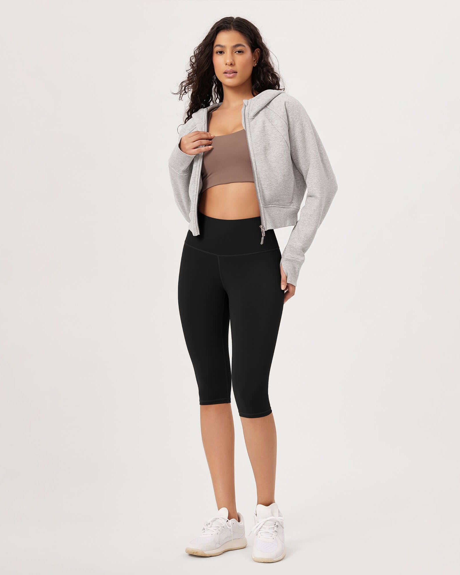 ODLEX 14 High Waist Knee Length Workout Athletic Running Capris Leggings - ododos