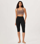 ODLEX 14 High Waist Knee Length Workout Athletic Running Capris Leggings - ododos