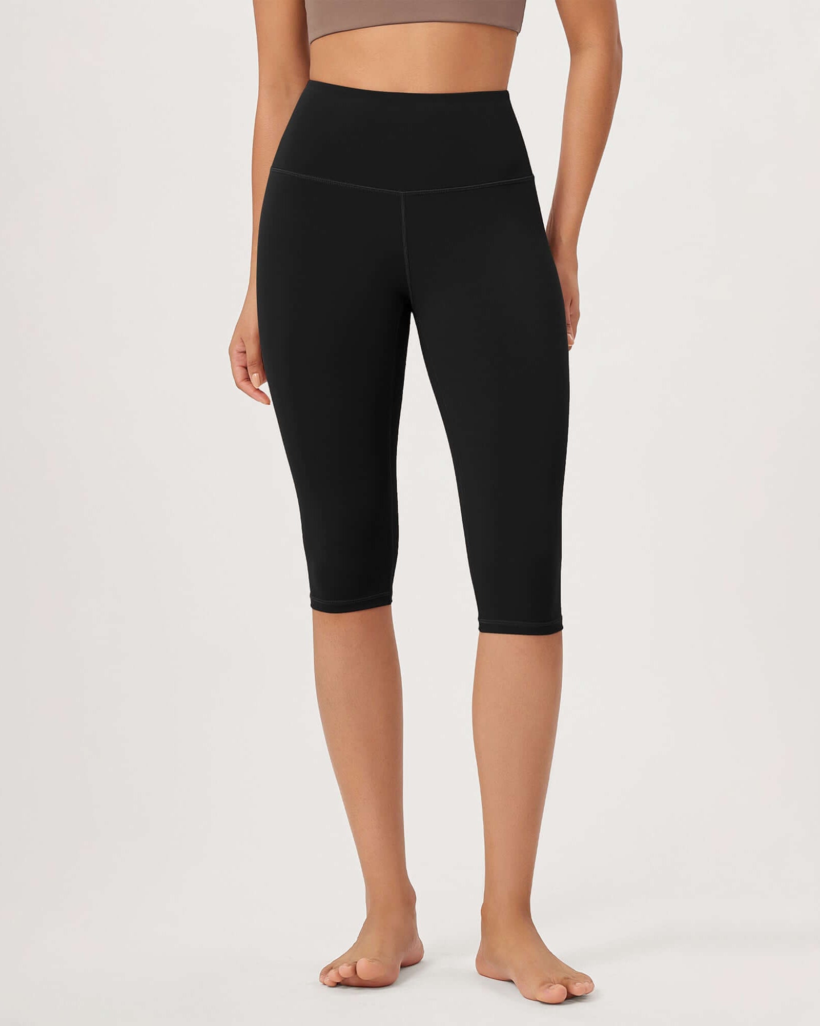 ODLEX 14 High Waist Knee Length Workout Athletic Running Capris Leggings - ododos