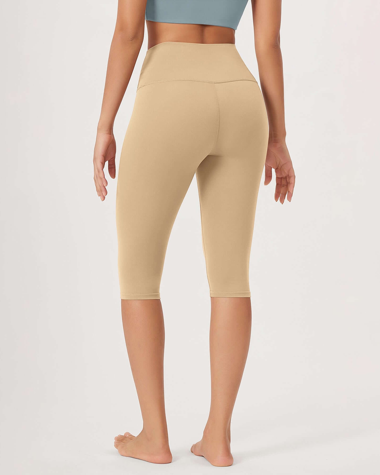 ODLEX 2-Pack 14 High Waist Knee Length Workout Athletic Running Capris Leggings - ododos