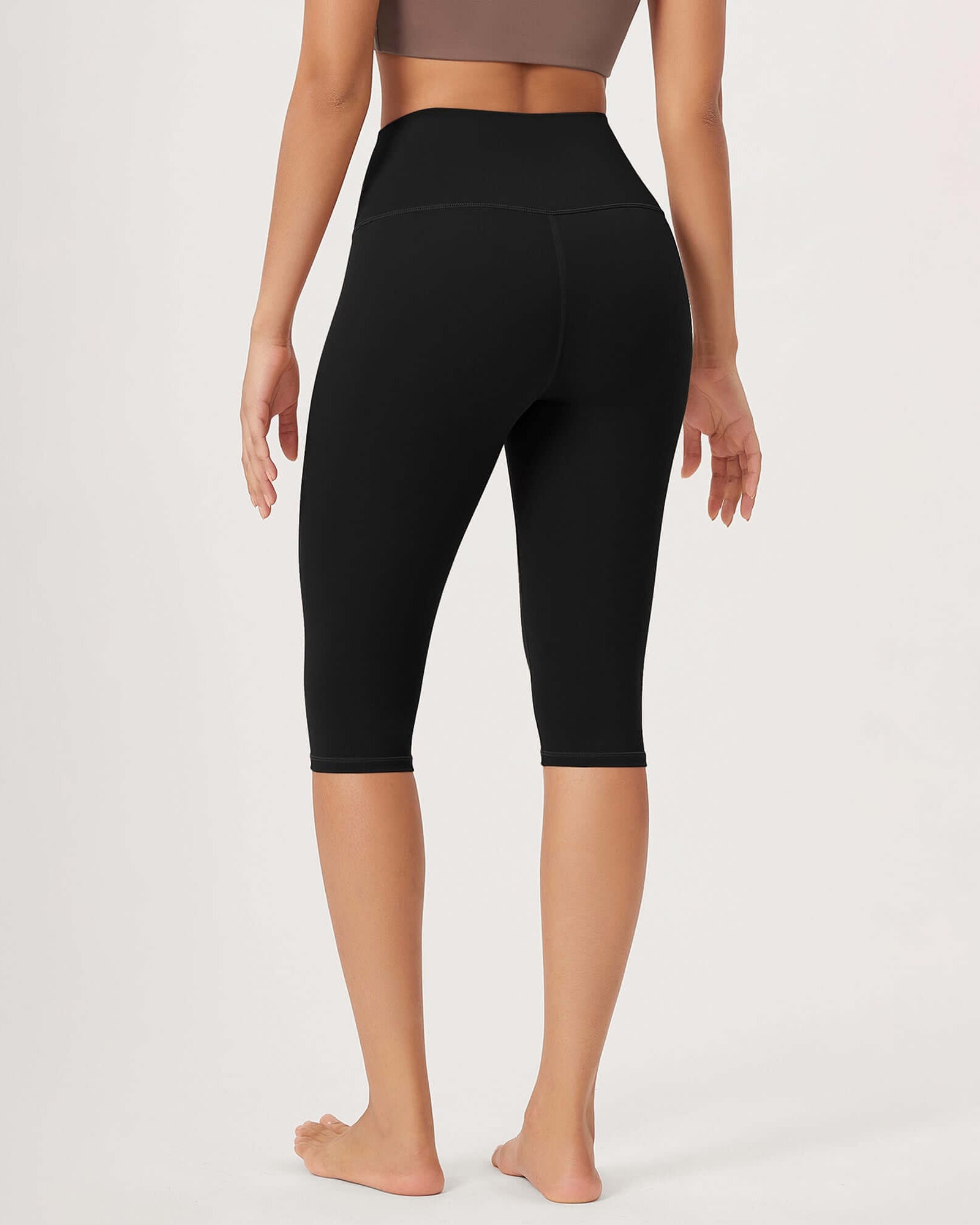 ODLEX 2-Pack 14 High Waist Knee Length Workout Athletic Running Capris Leggings - ododos