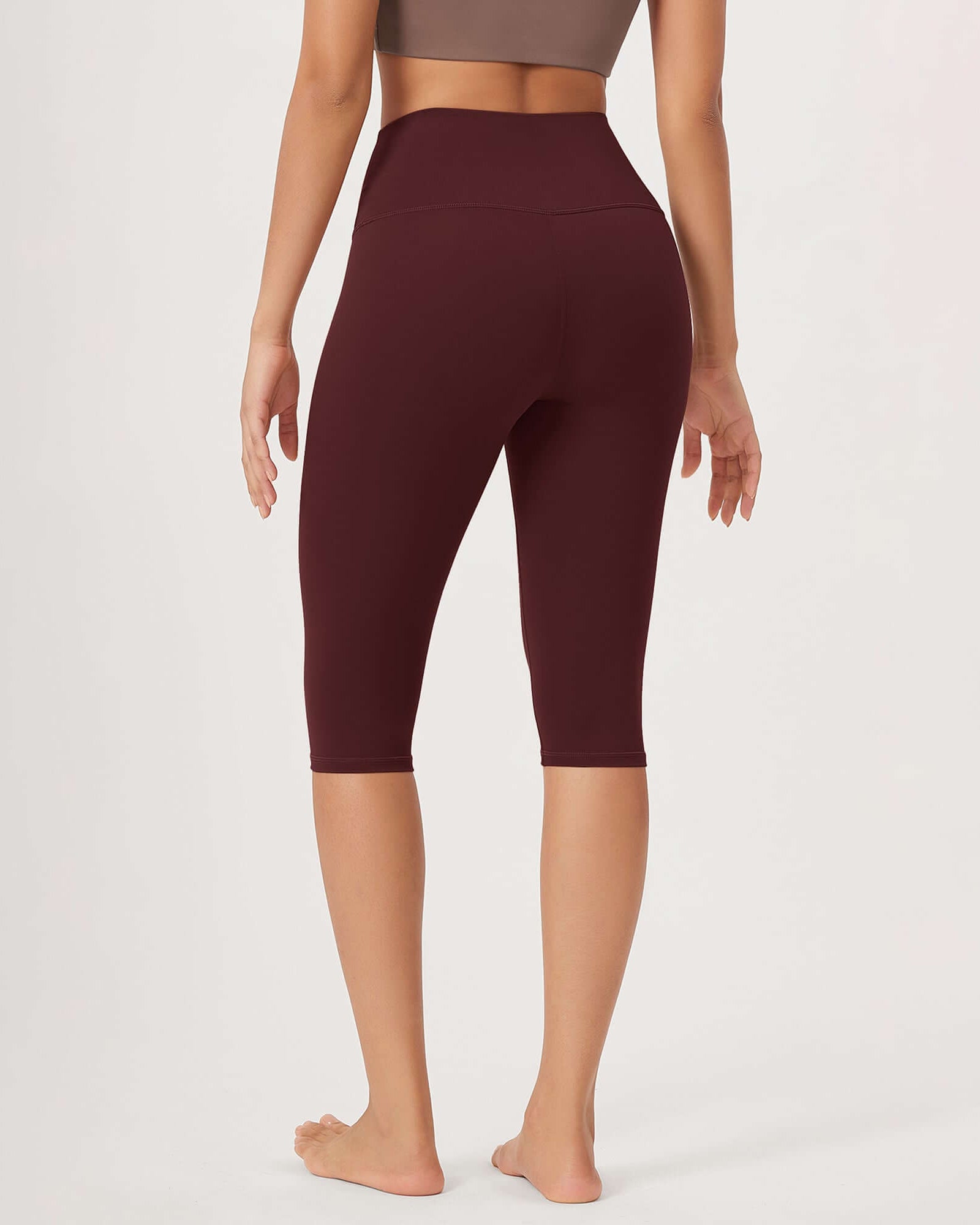 ODLEX 2-Pack 14 High Waist Knee Length Workout Athletic Running Capris Leggings - ododos