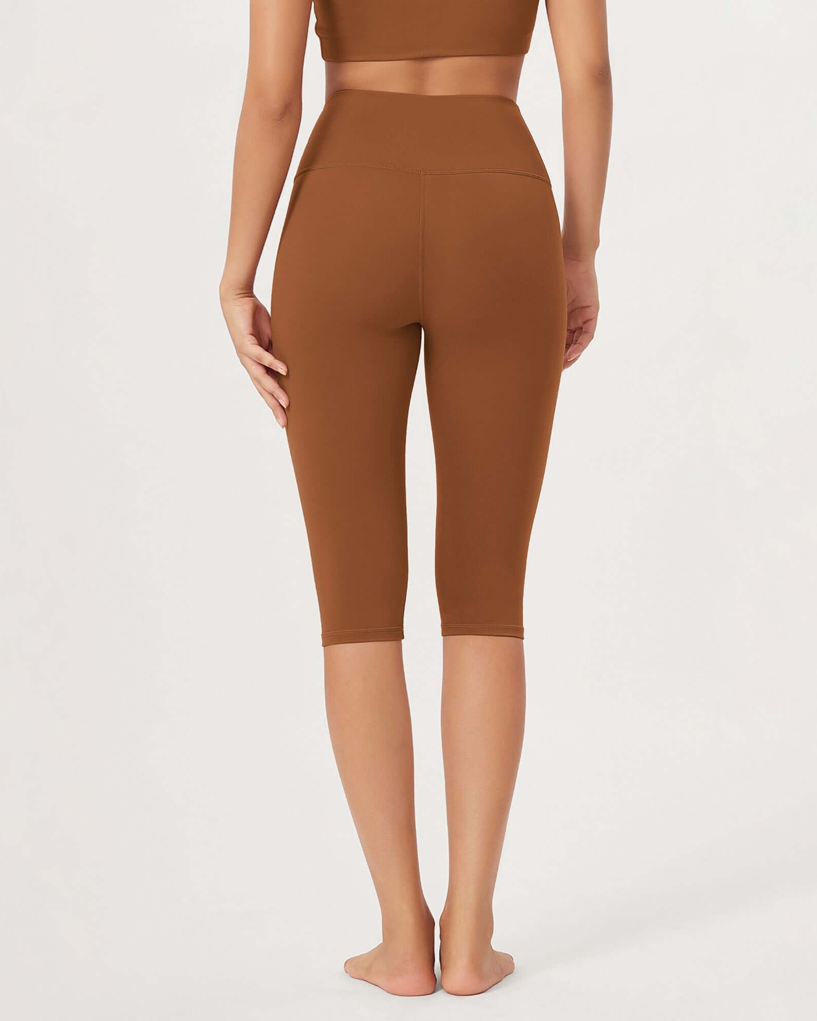 ODLEX 2-Pack 14 High Waist Knee Length Workout Athletic Running Capris Leggings - ododos