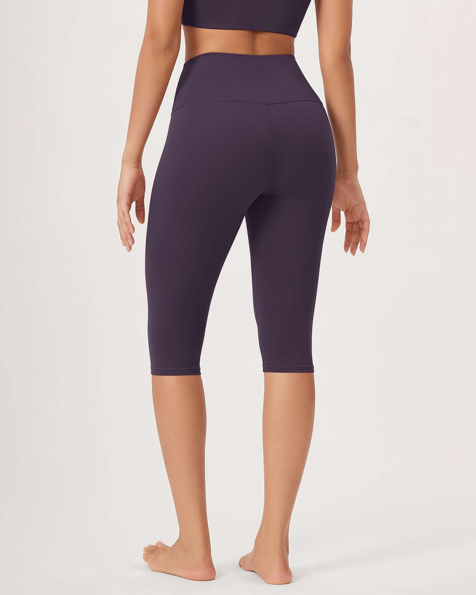 ODLEX 2-Pack 14 High Waist Knee Length Workout Athletic Running Capris Leggings - ododos