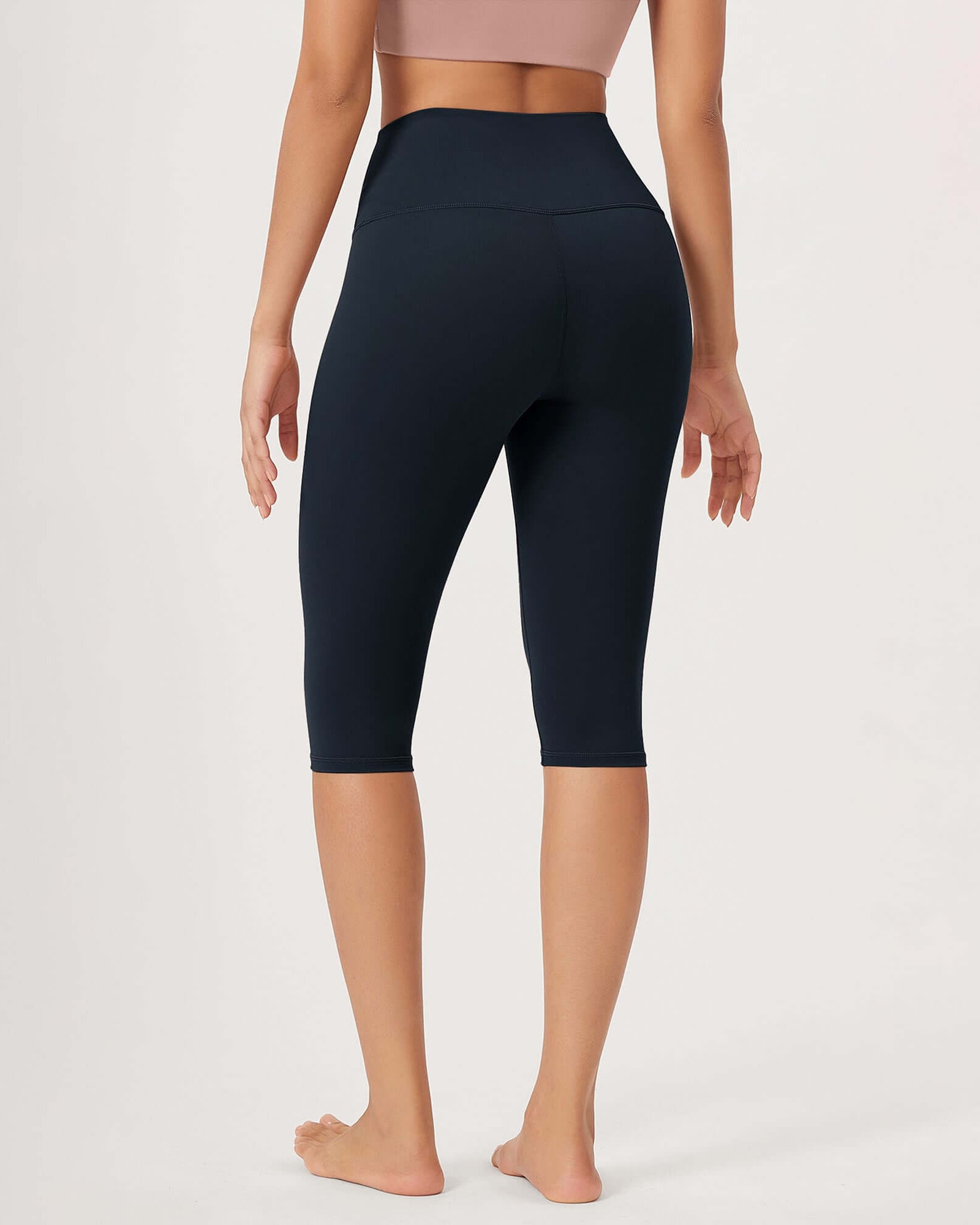 ODLEX 2-Pack 14 High Waist Knee Length Workout Athletic Running Capris Leggings - ododos