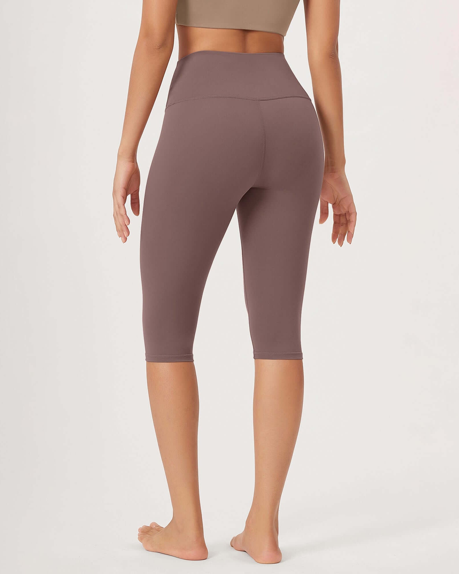 ODLEX 2-Pack 14 High Waist Knee Length Workout Athletic Running Capris Leggings - ododos