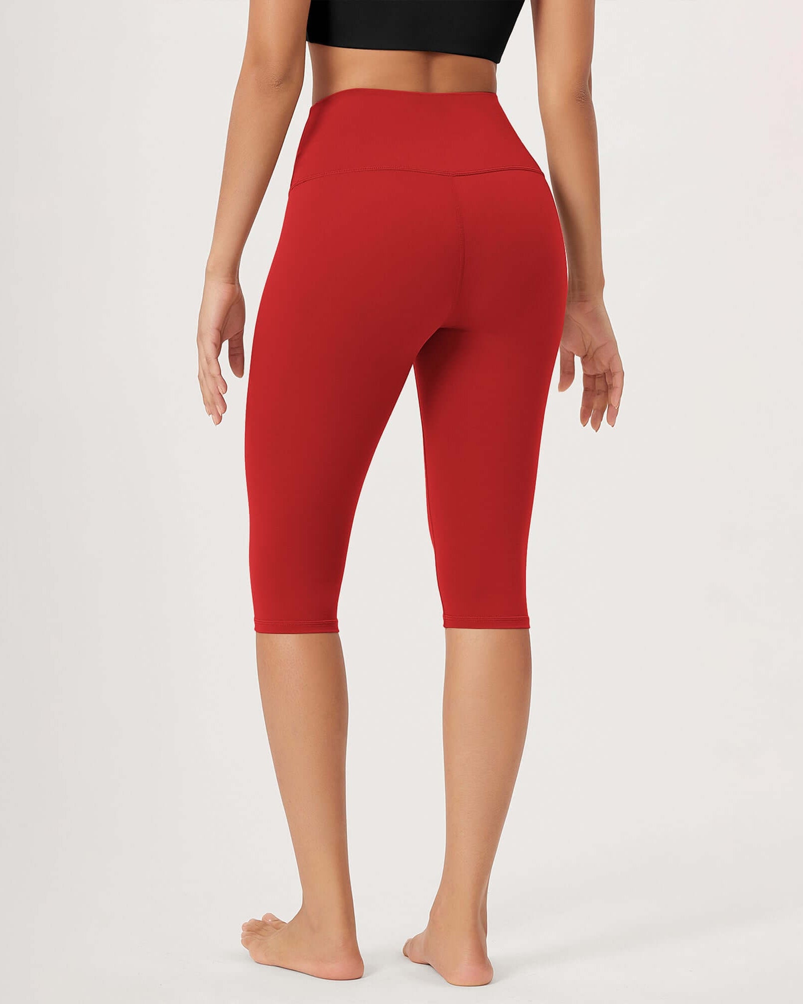 ODLEX 2-Pack 14 High Waist Knee Length Workout Athletic Running Capris Leggings - ododos