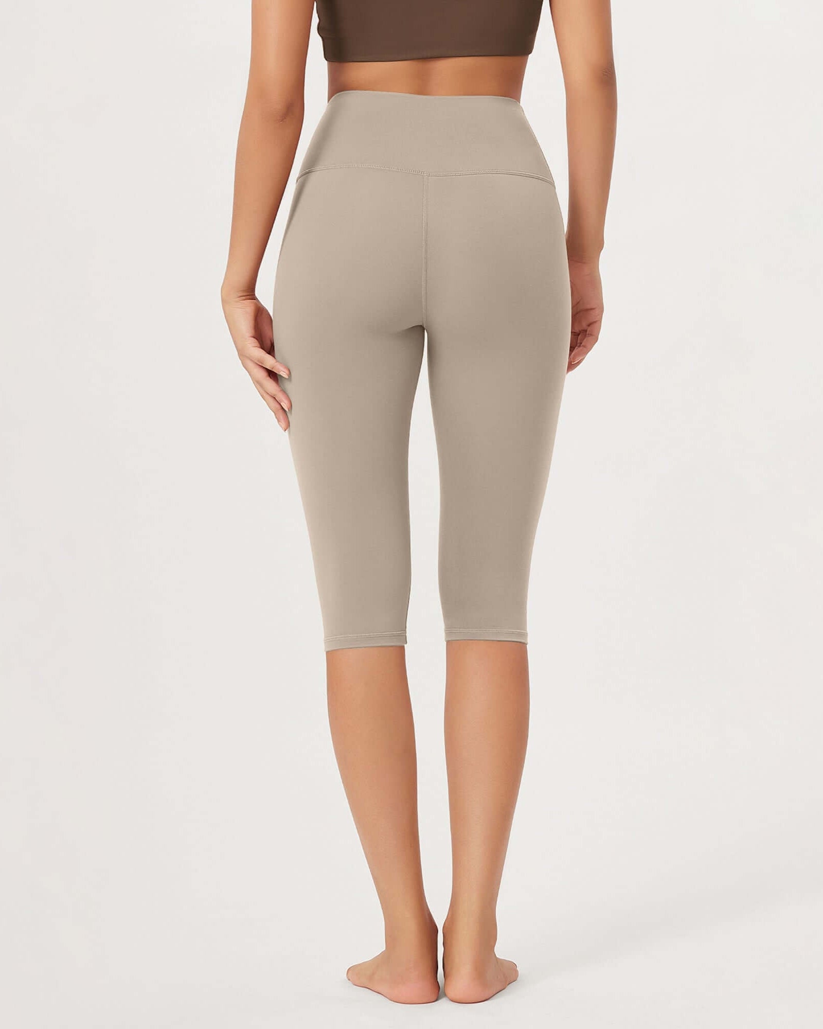 ODLEX 2-Pack 14 High Waist Knee Length Workout Athletic Running Capris Leggings - ododos