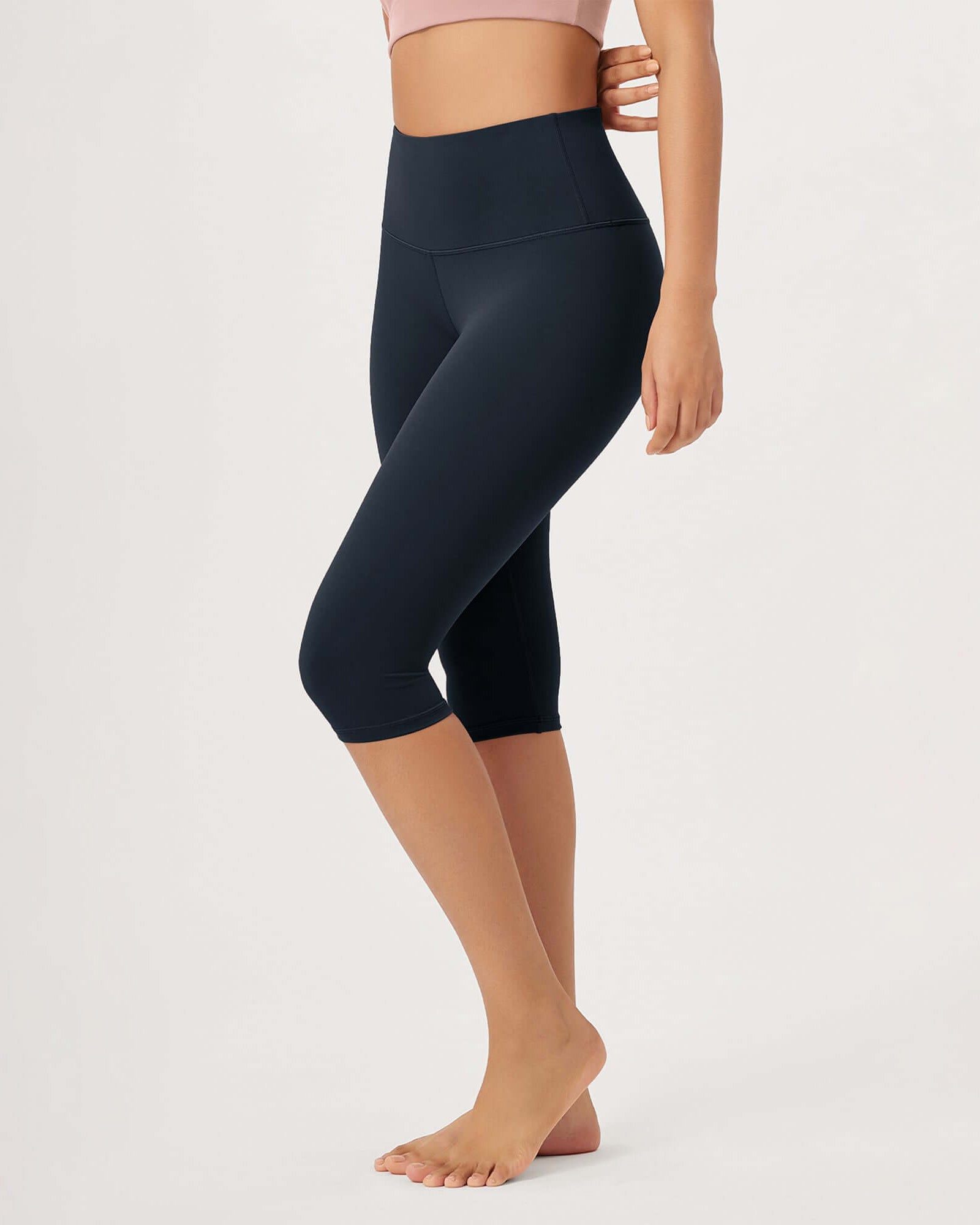 ODLEX 14 High Waist Knee Length Workout Athletic Running Capris Leggings - ododos