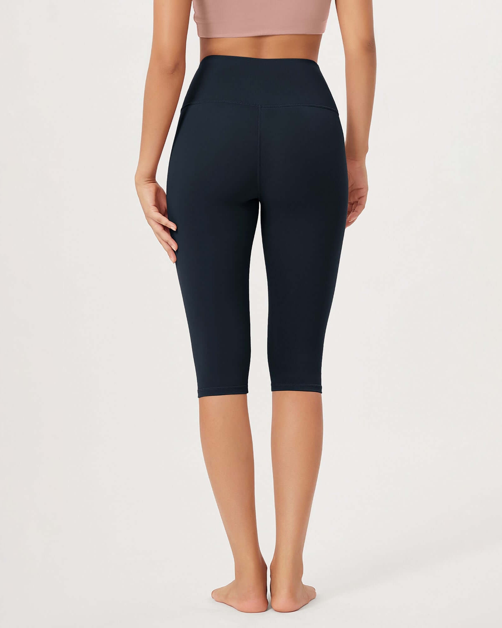 ODLEX 14 High Waist Knee Length Workout Athletic Running Capris Leggings - ododos