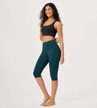 ODLEX 14 High Waist Knee Length Workout Athletic Running Capris Leggings - ododos