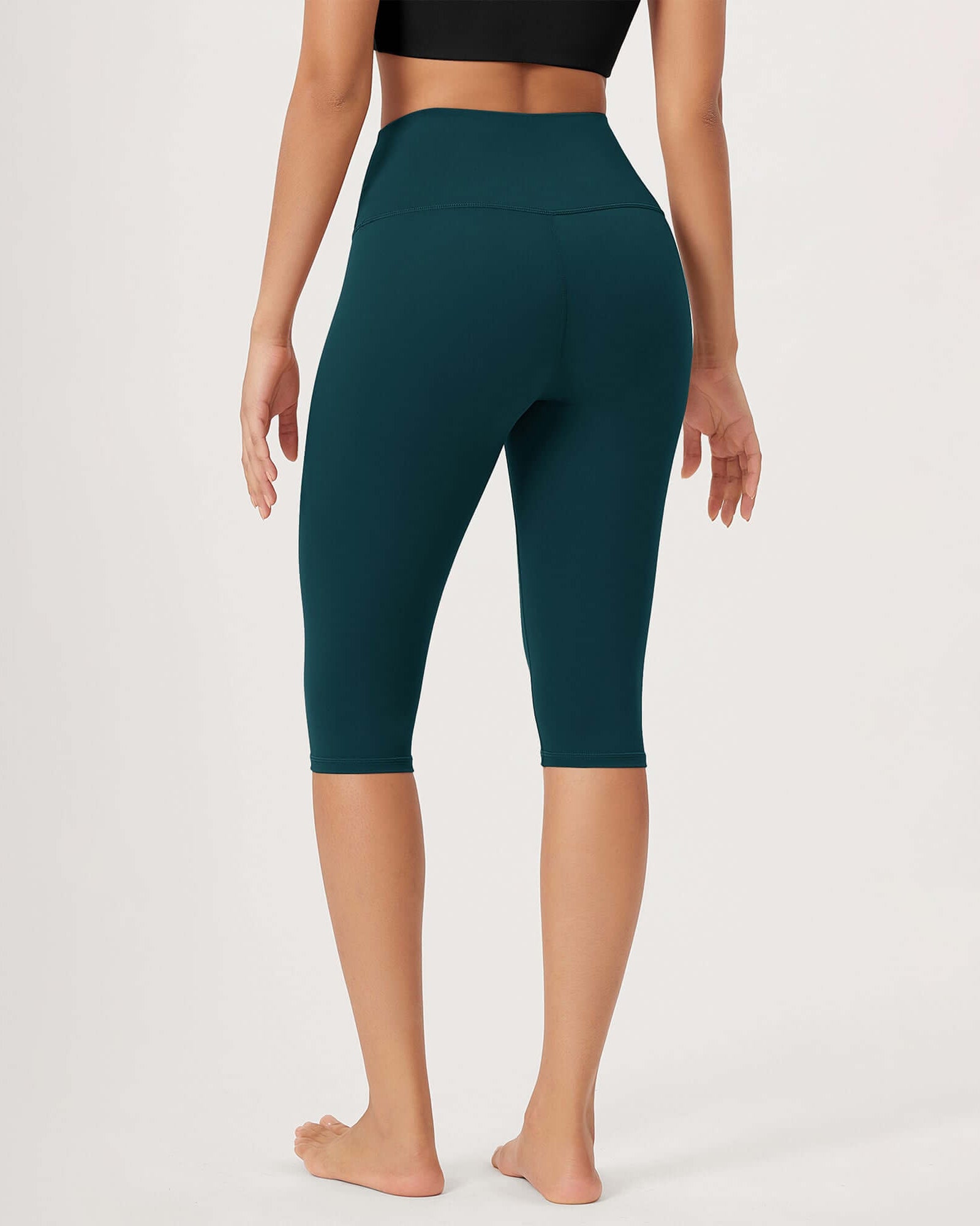 ODLEX 14 High Waist Knee Length Workout Athletic Running Capris Leggings - ododos