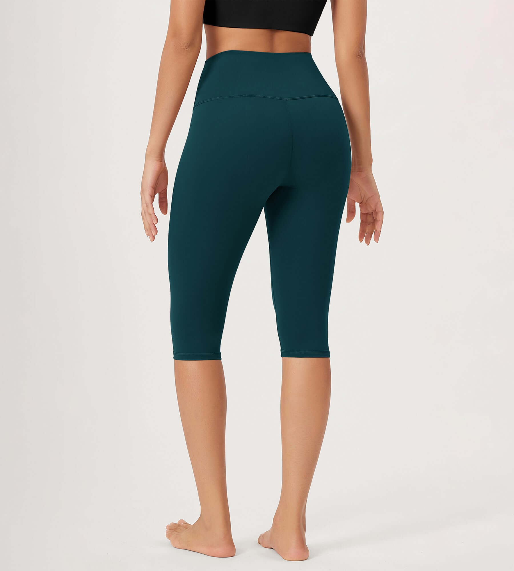 ODLEX 14 High Waist Knee Length Workout Athletic Running Capris Leggings - ododos