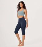 ODLEX 14 High Waist Knee Length Workout Athletic Running Capris Leggings - ododos