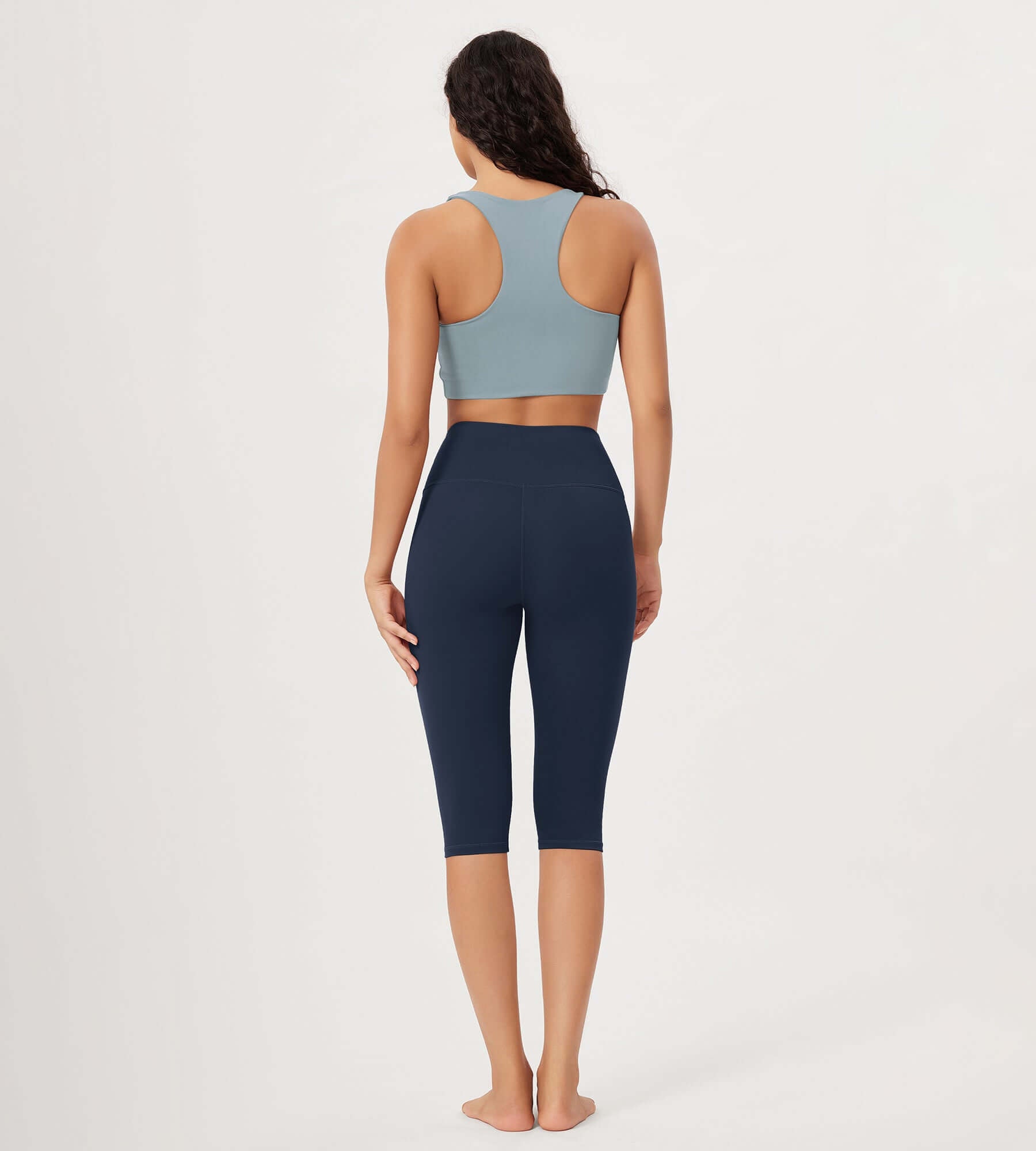 ODLEX 14 High Waist Knee Length Workout Athletic Running Capris Leggings - ododos
