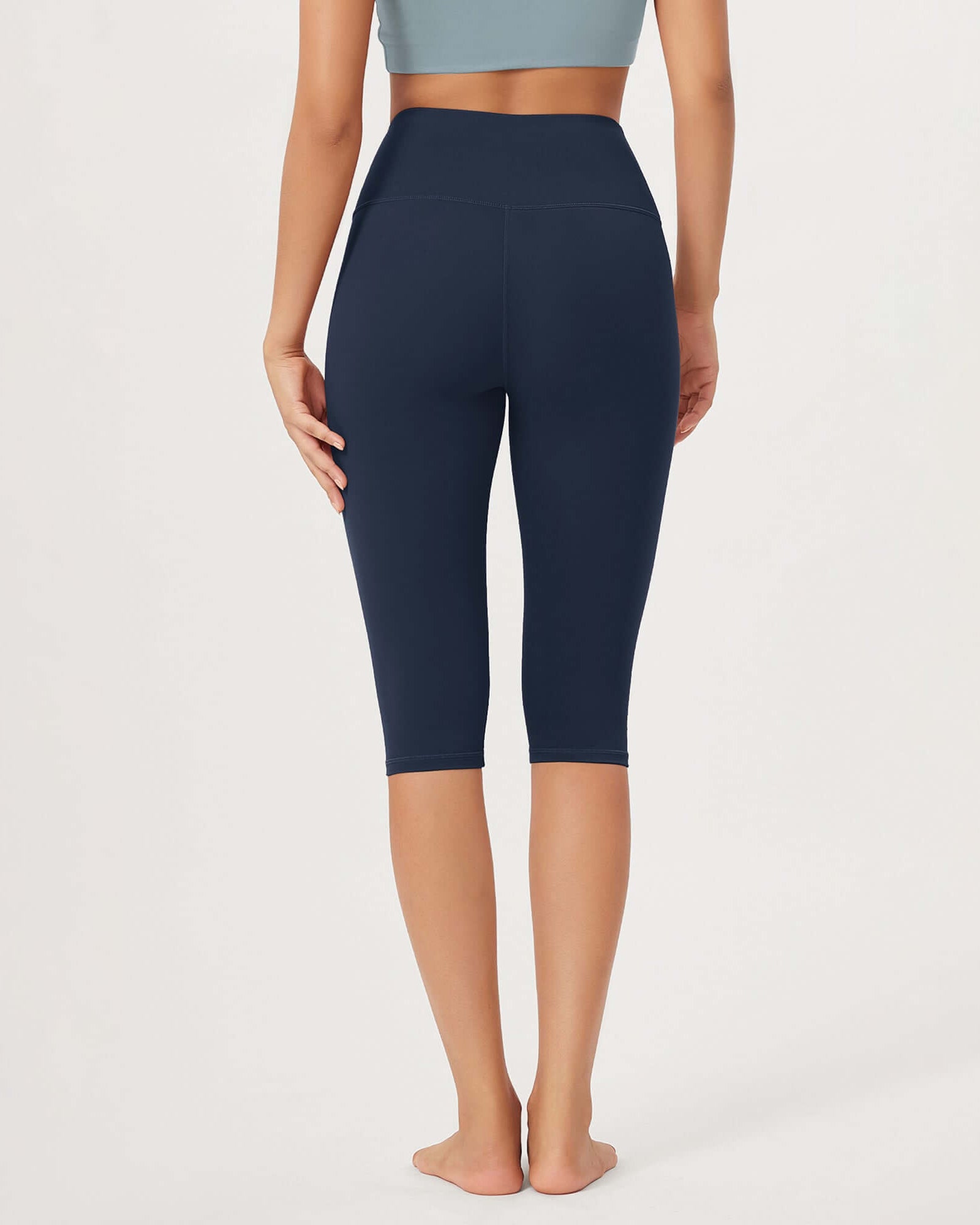 ODLEX 14 High Waist Knee Length Workout Athletic Running Capris Leggings - ododos