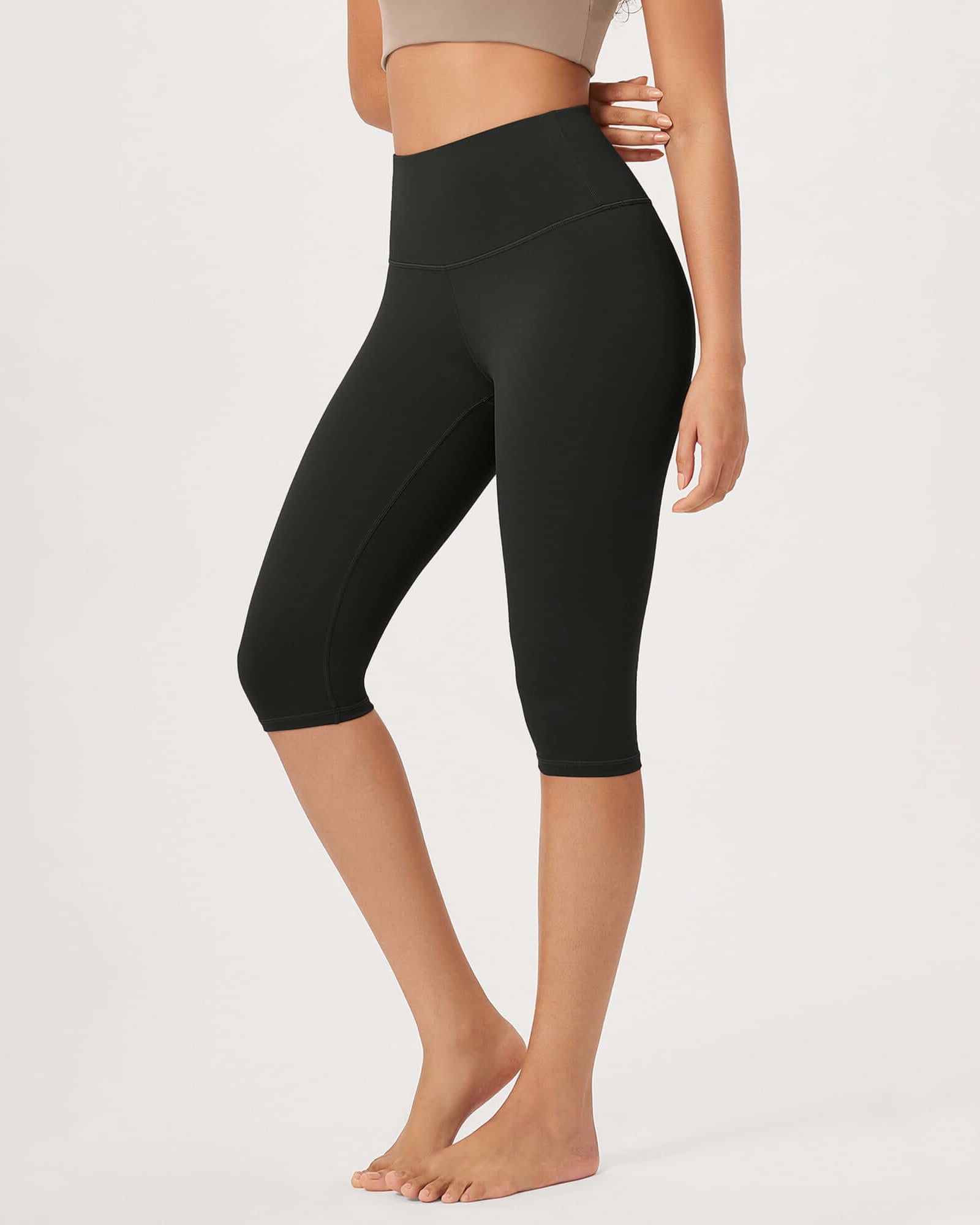 ODLEX 14 High Waist Knee Length Workout Athletic Running Capris Leggings - ododos