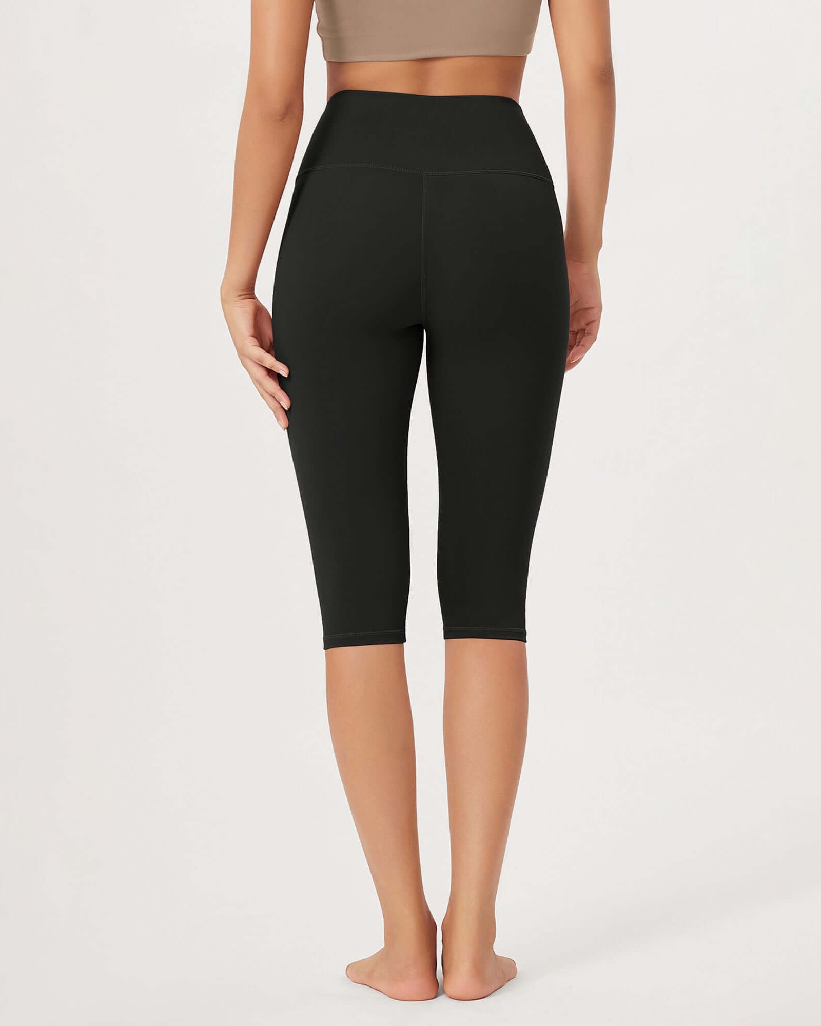 ODLEX 14 High Waist Knee Length Workout Athletic Running Capris Leggings - ododos