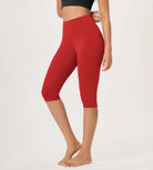 ODLEX 14 High Waist Knee Length Workout Athletic Running Capris Leggings - ododos