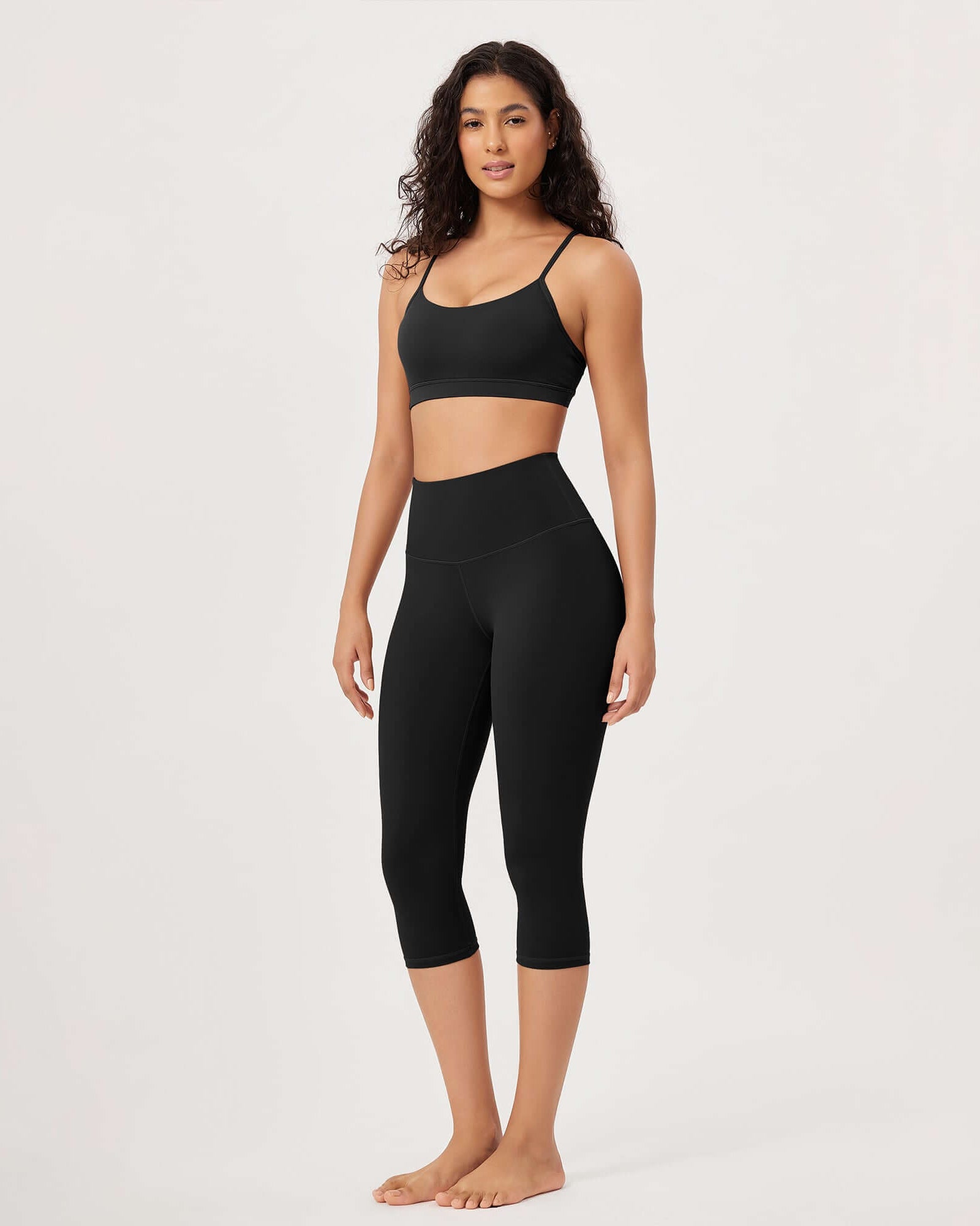 ODLEX 19 High Waist Knee Length Workout Athletic Running Capris Leggings - ododos