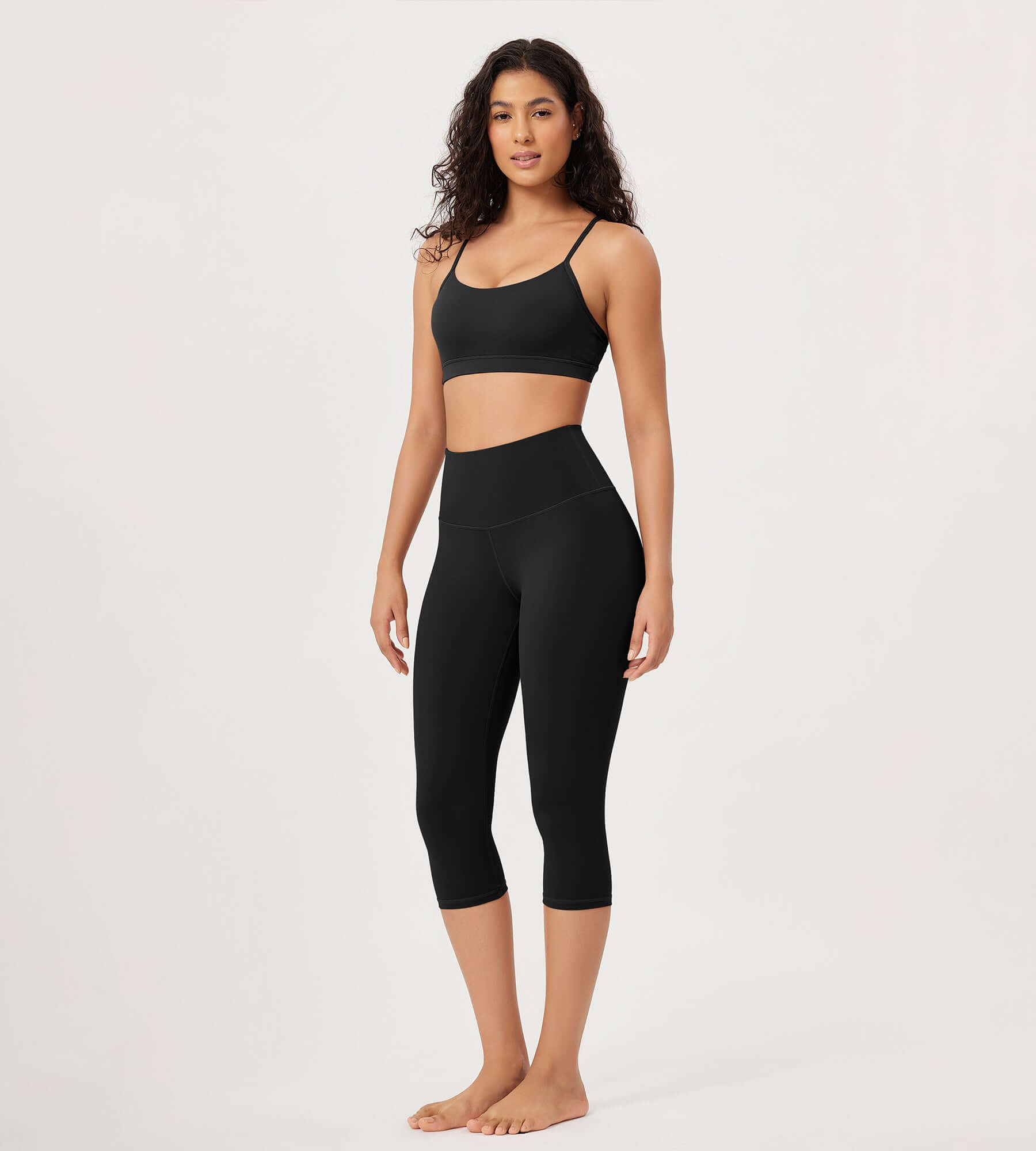ODLEX 19 High Waist Knee Length Workout Athletic Running Capris Leggings - ododos