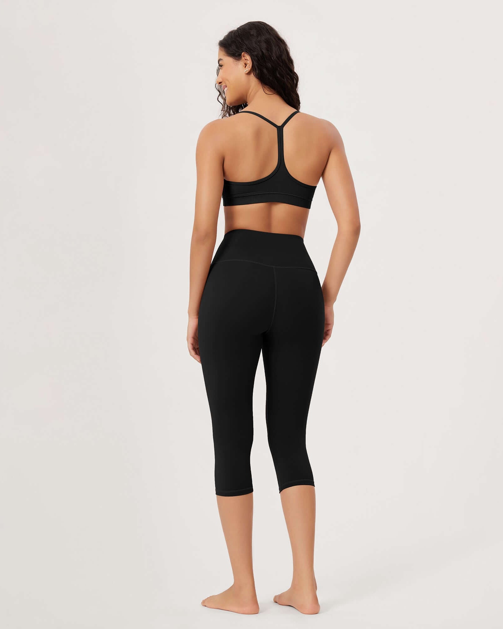 ODLEX 19 High Waist Knee Length Workout Athletic Running Capris Leggings - ododos