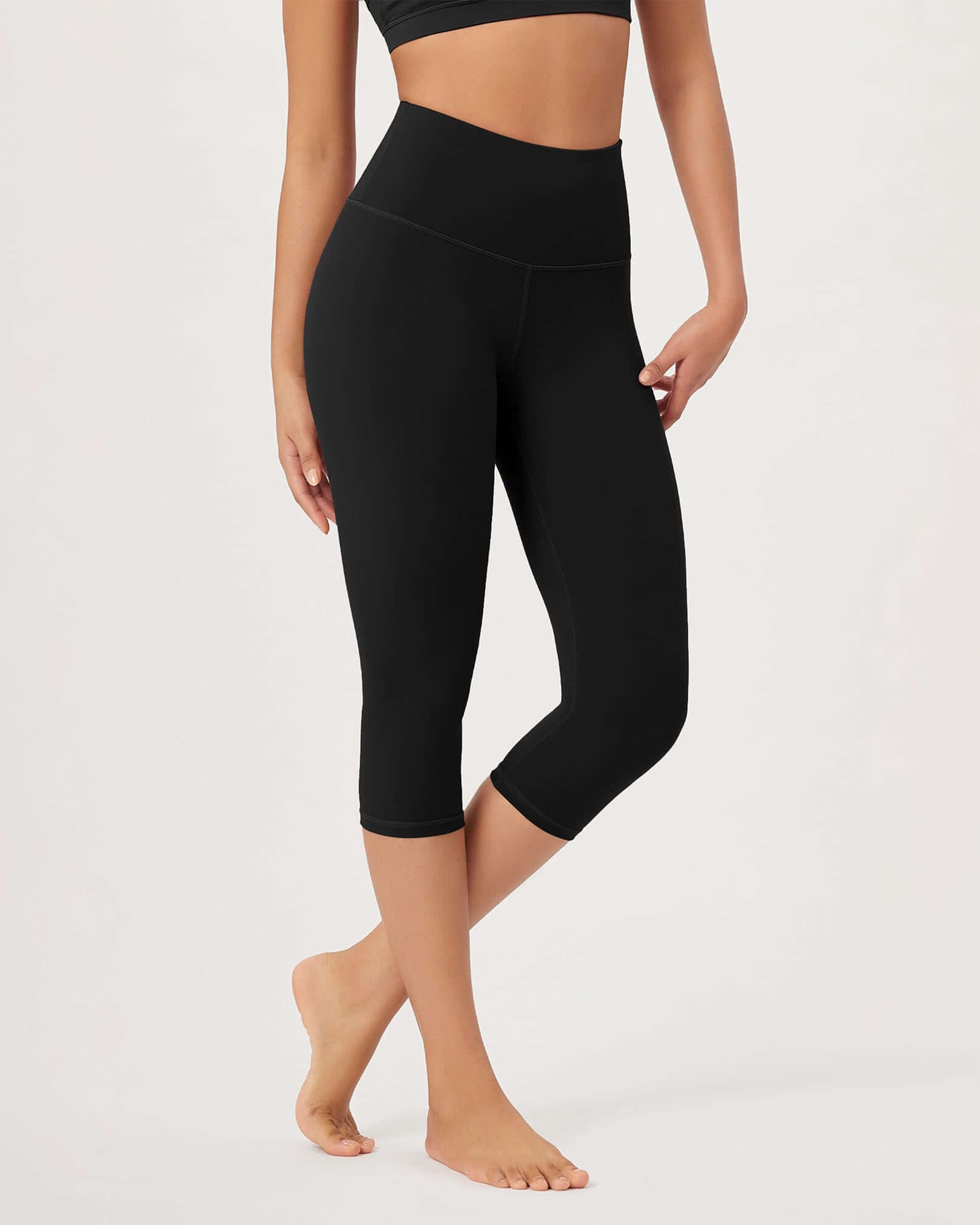 ODLEX 19 High Waist Knee Length Workout Athletic Running Capris Leggings - ododos