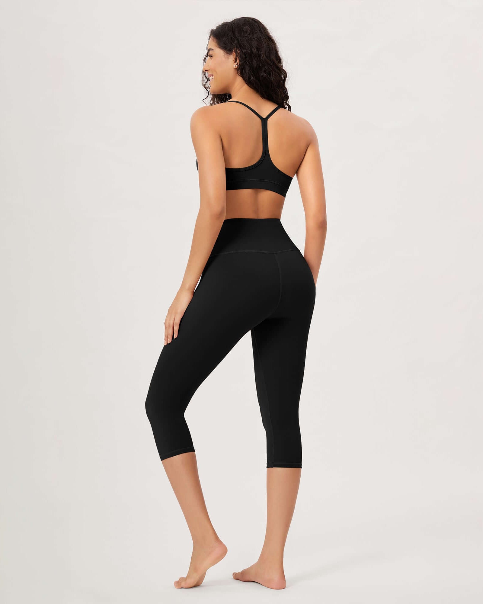 ODLEX 19 High Waist Knee Length Workout Athletic Running Capris Leggings - ododos