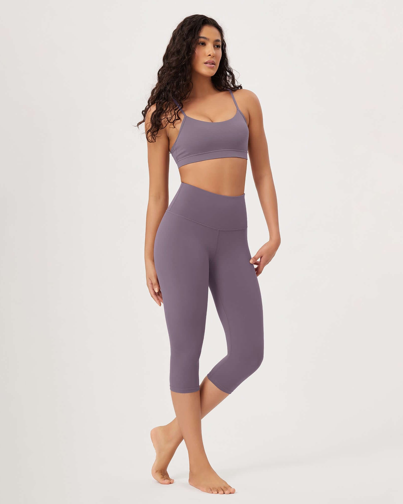 ODLEX 2-Pack 19 High Waist Knee Length Workout Athletic Running Capris Leggings - ododos